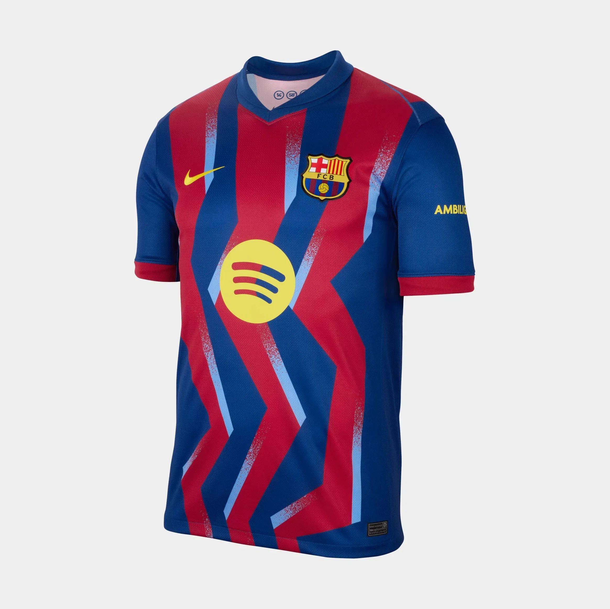 Nike FC Barcelona 2025/26 Stadium Fourth Dri Fit Replica Mens Jersey (Gym Blue/Gym Blue/Salsa Red/Opti Yellow)