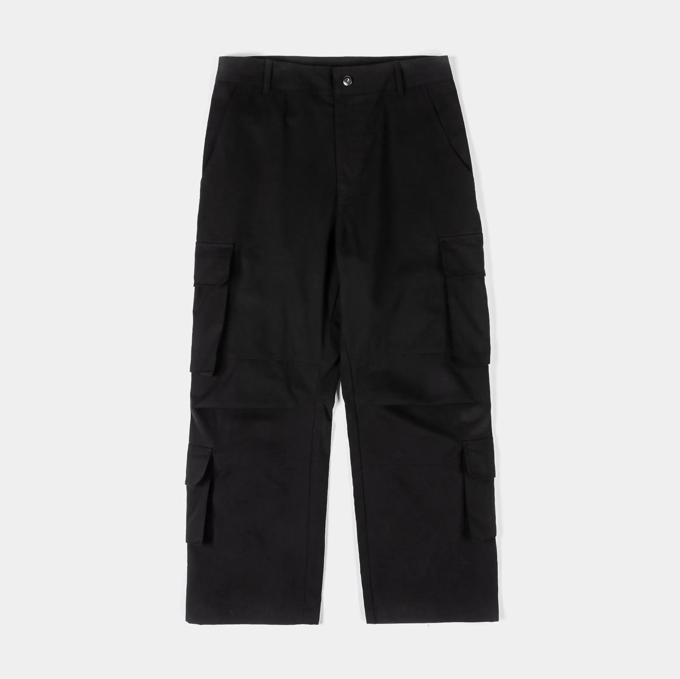 MAISON ARTICLE Solid Canvas Cargo Mens Pants (Black)
