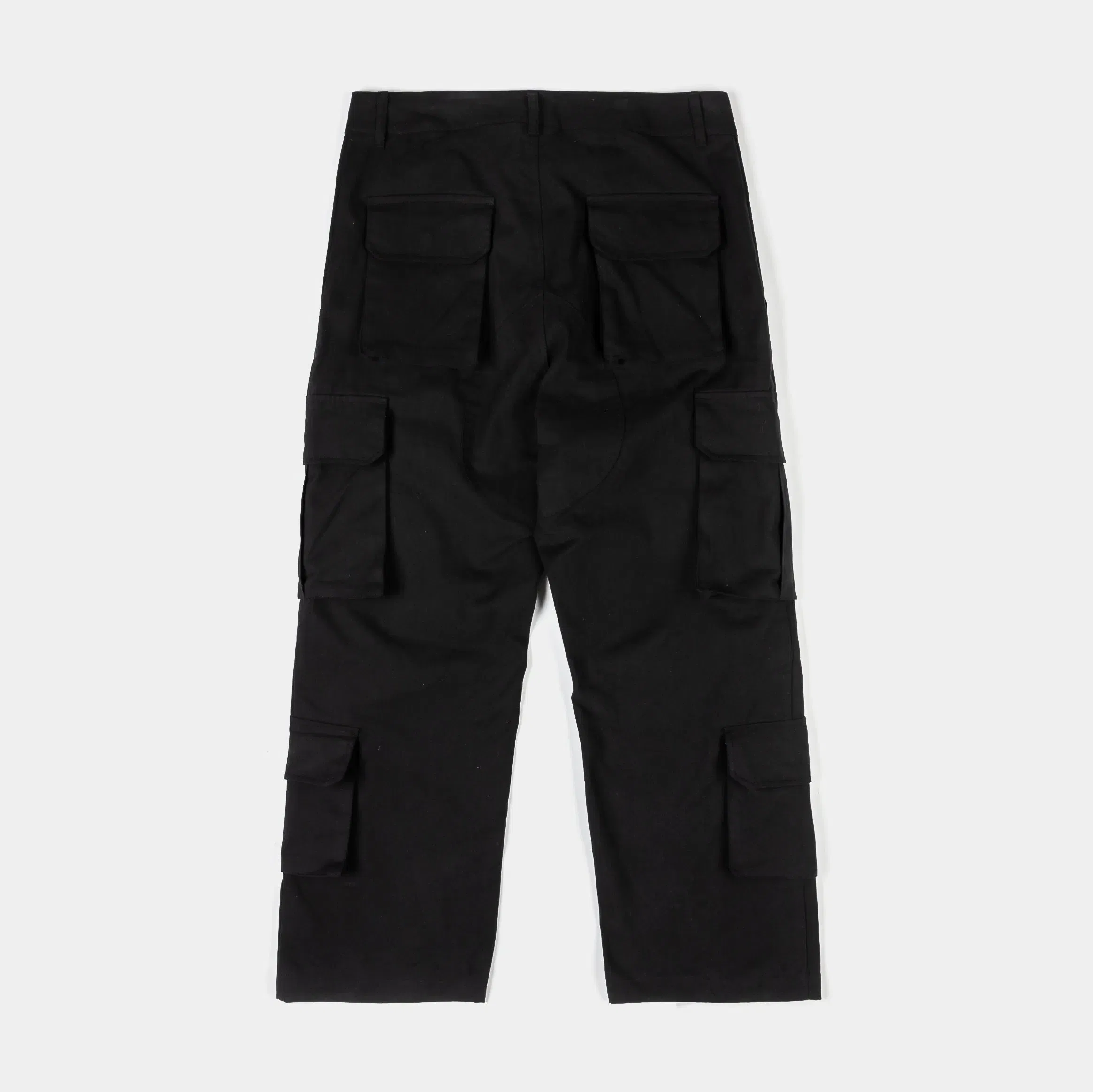 MAISON ARTICLE Solid Canvas Cargo Mens Pants (Black)