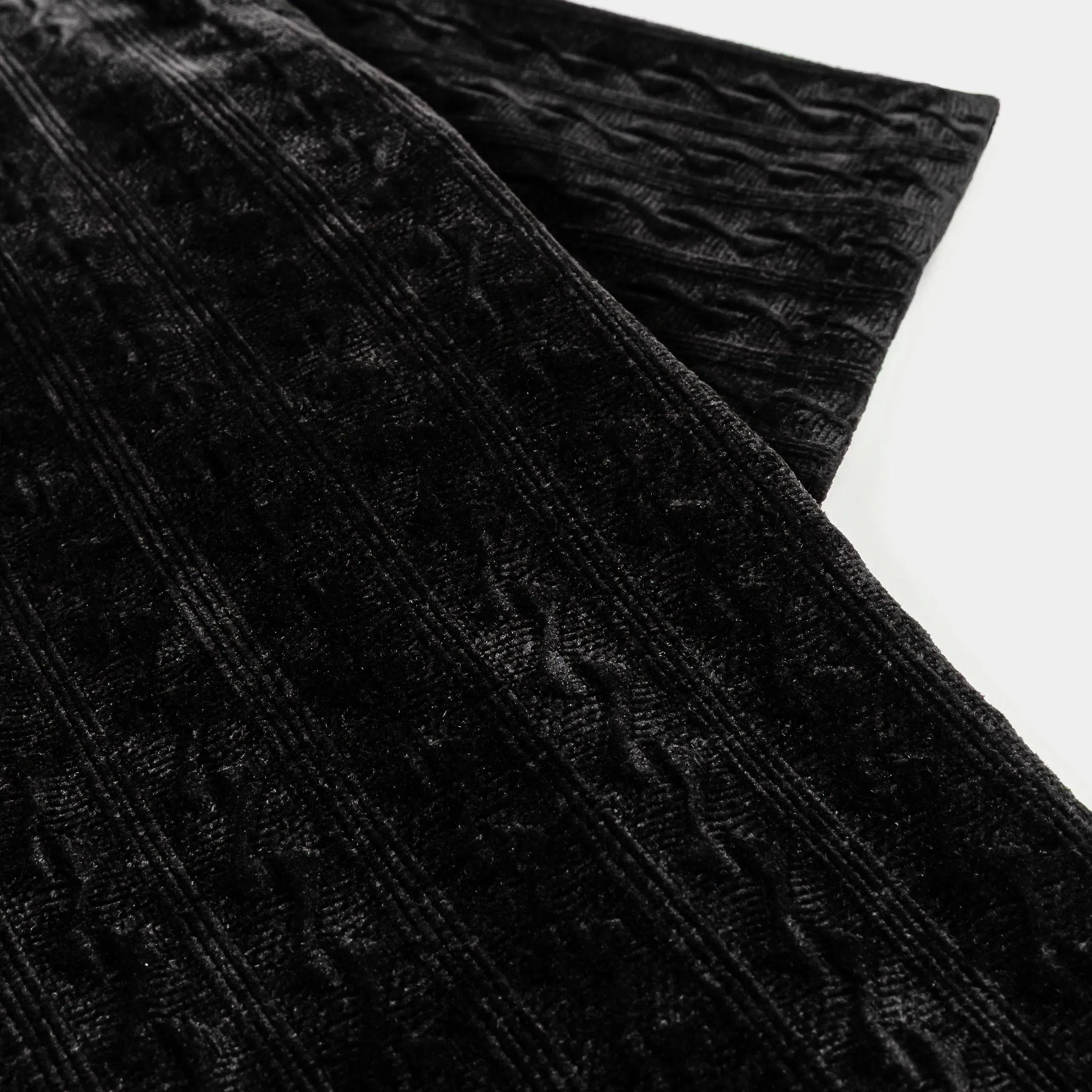 MAISON ARTICLE Chenille Button Up Mens Short Sleeve Shirt (Black)