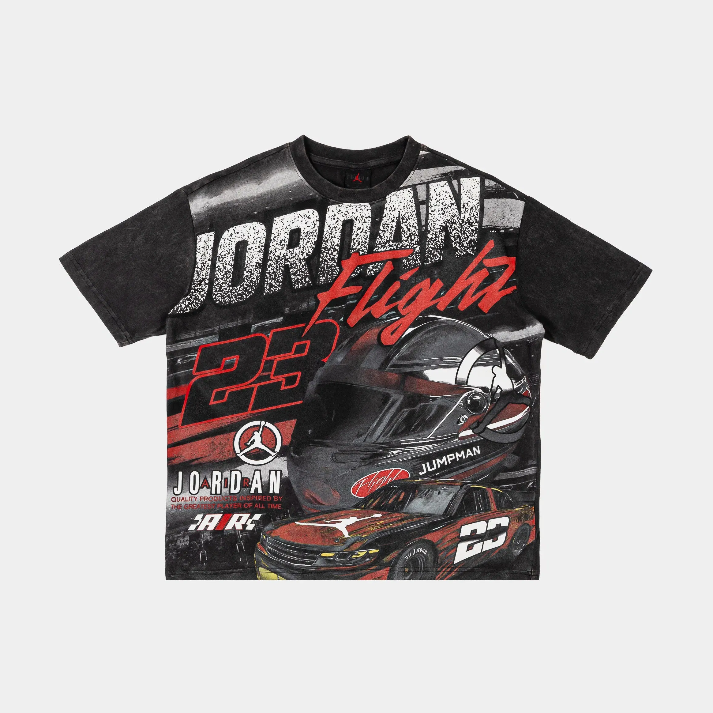 Air Jordan Raceway Grade School Short Sleeve Shirt (Gray/Red)