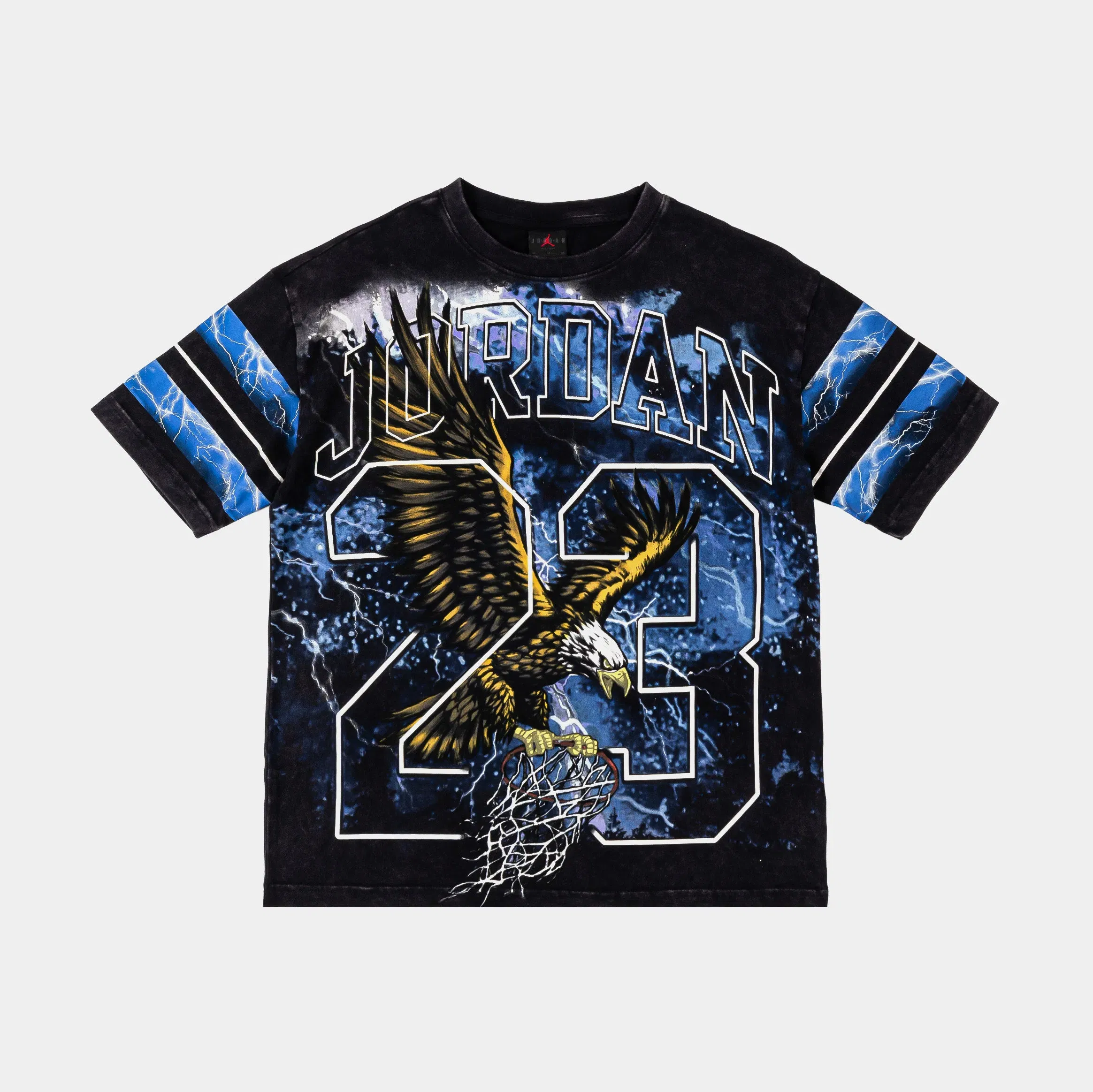 Air Jordan Soaring High Grade School Short Sleeve Shirt (Blue/Black)