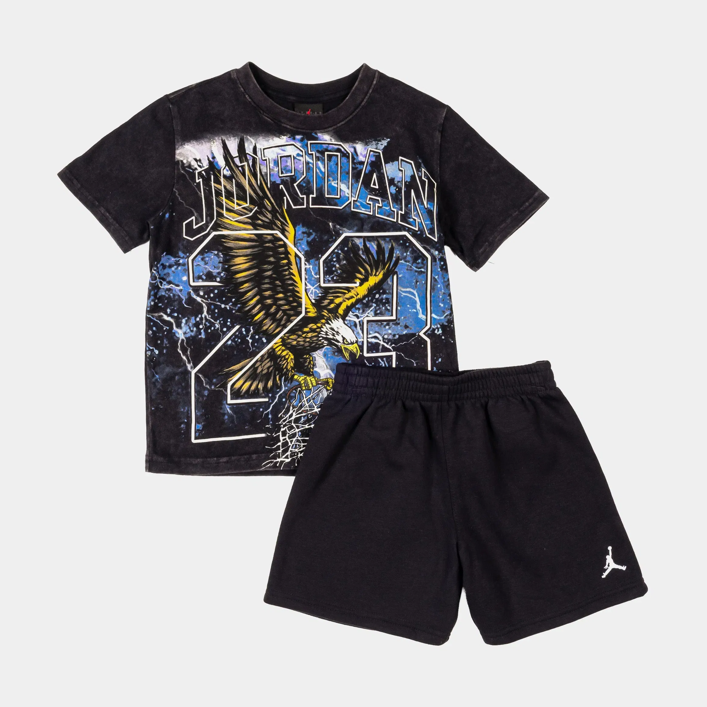 Nike Soaring High Tee and Short Set Preschool Set (Black/Blue)
