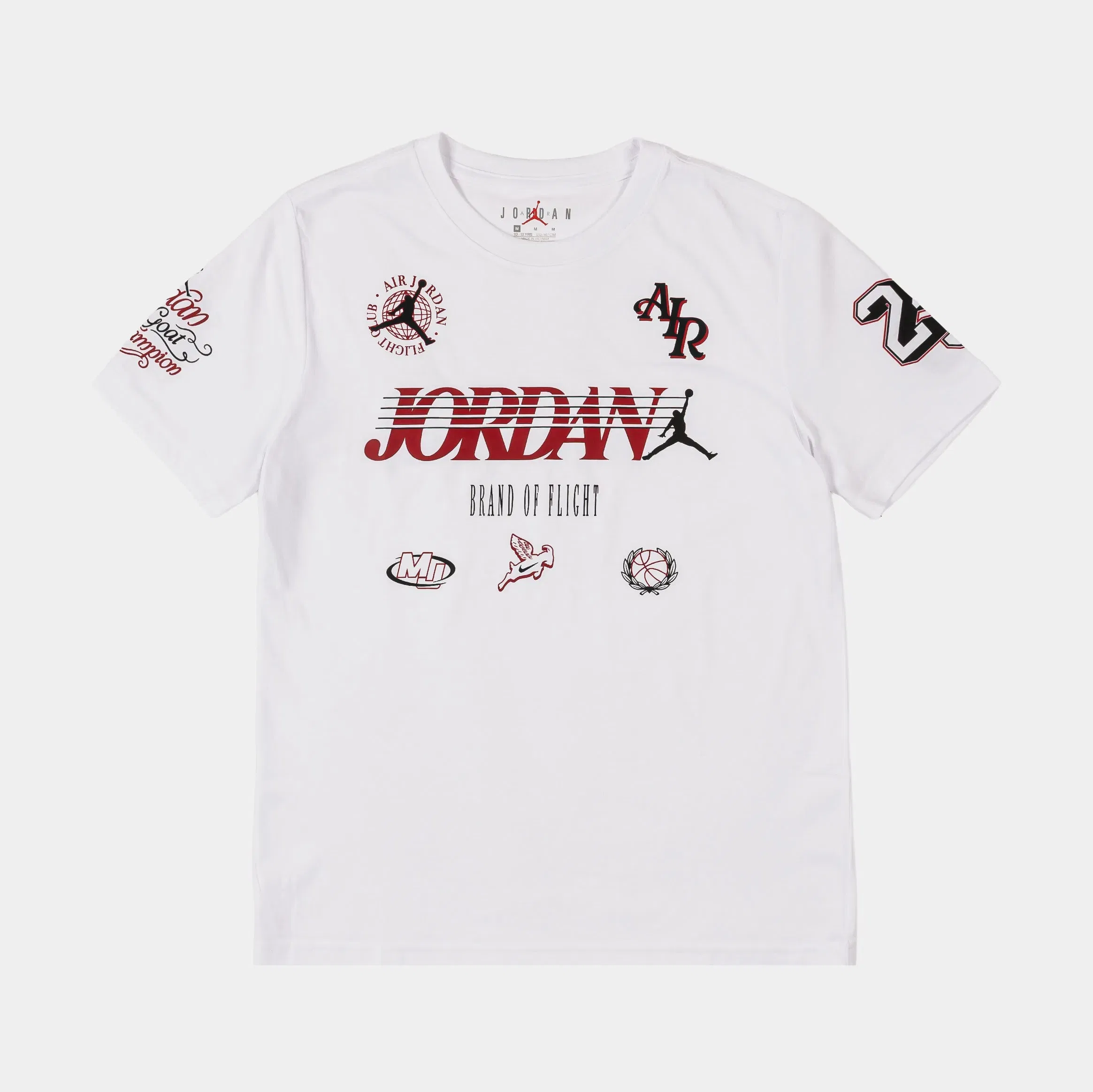 Air Jordan Sports Club Grade School Short Sleeve Shirt (White/Red)