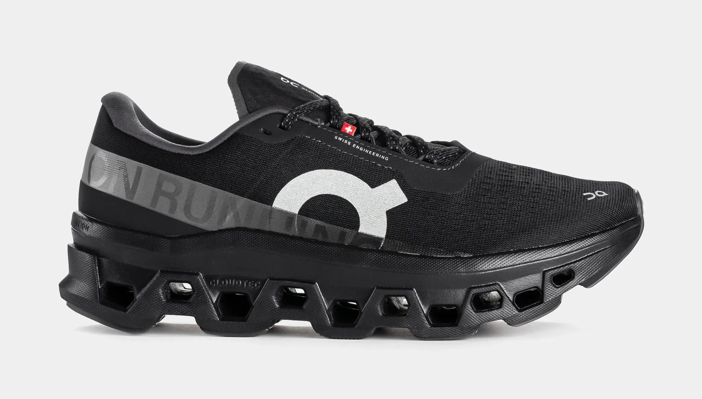 On Running Cloudmonster 1 Mens Running Shoes (Black/Grey)