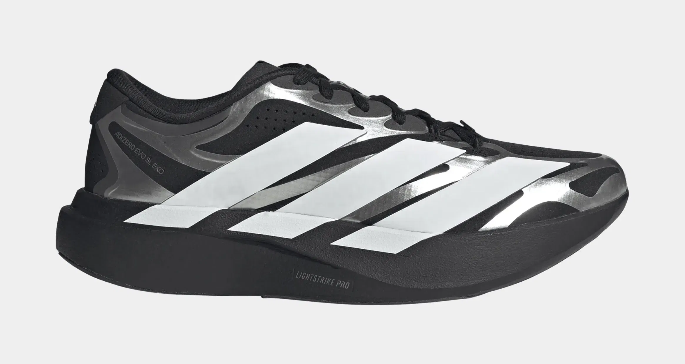 adidas Adizero Evo SL EXO Mens Running Shoes (Core Black/Cloud White/Iron Metallic)