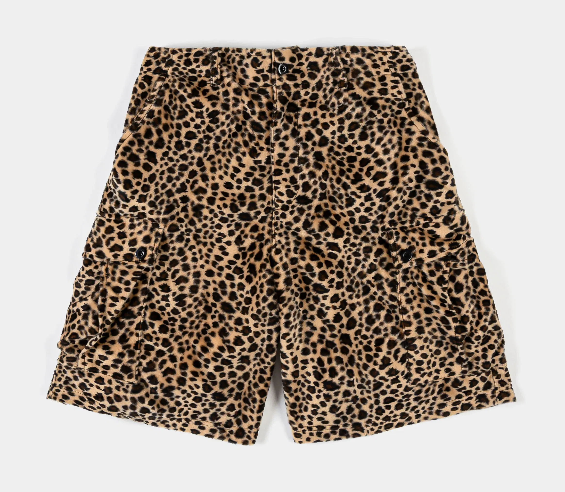 MAISON ARTICLE Leopard Sherpa Jorts Mens Shorts (Brown/Beige)
