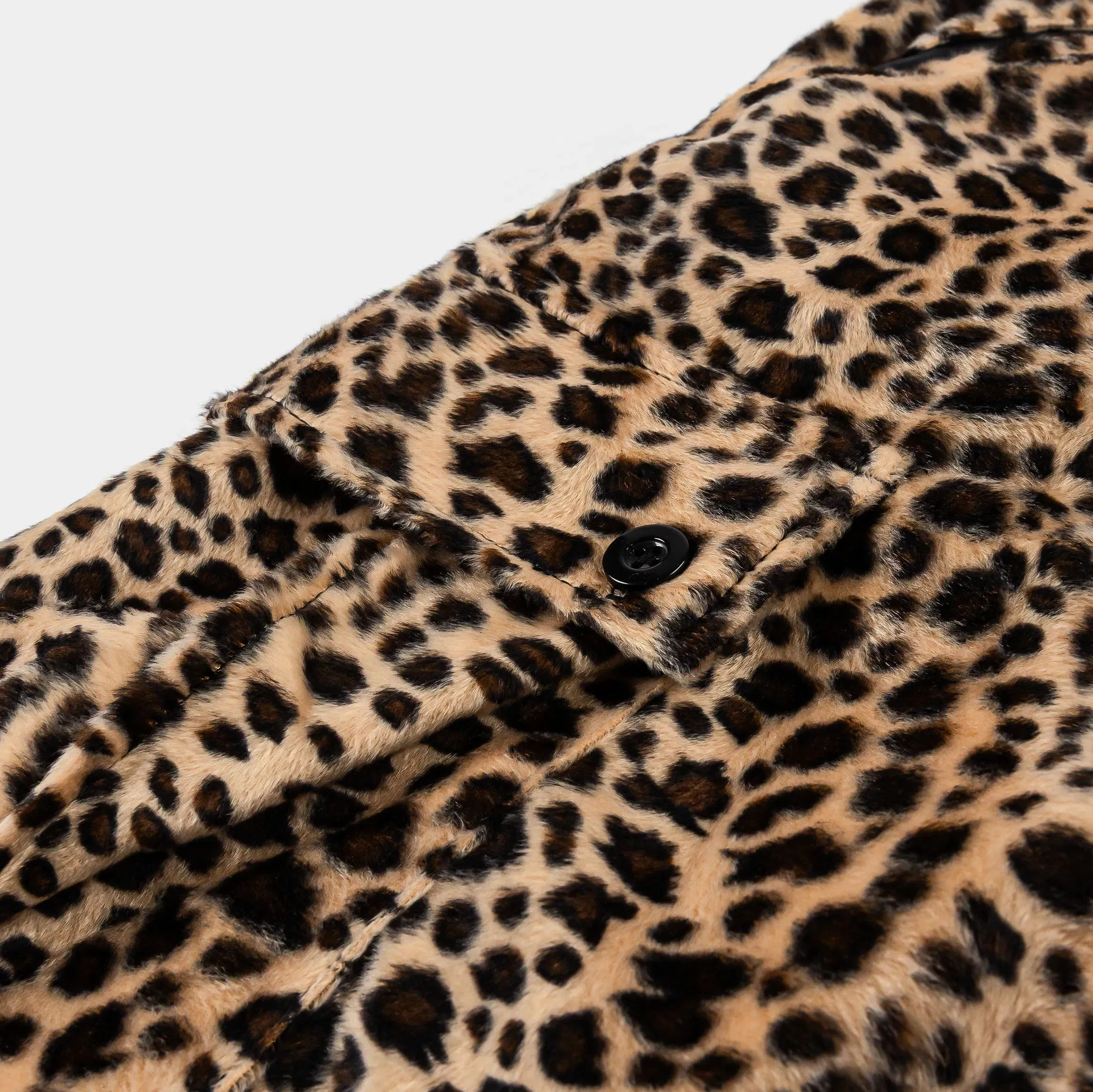 MAISON ARTICLE Leopard Sherpa Jorts Mens Shorts (Brown/Beige)