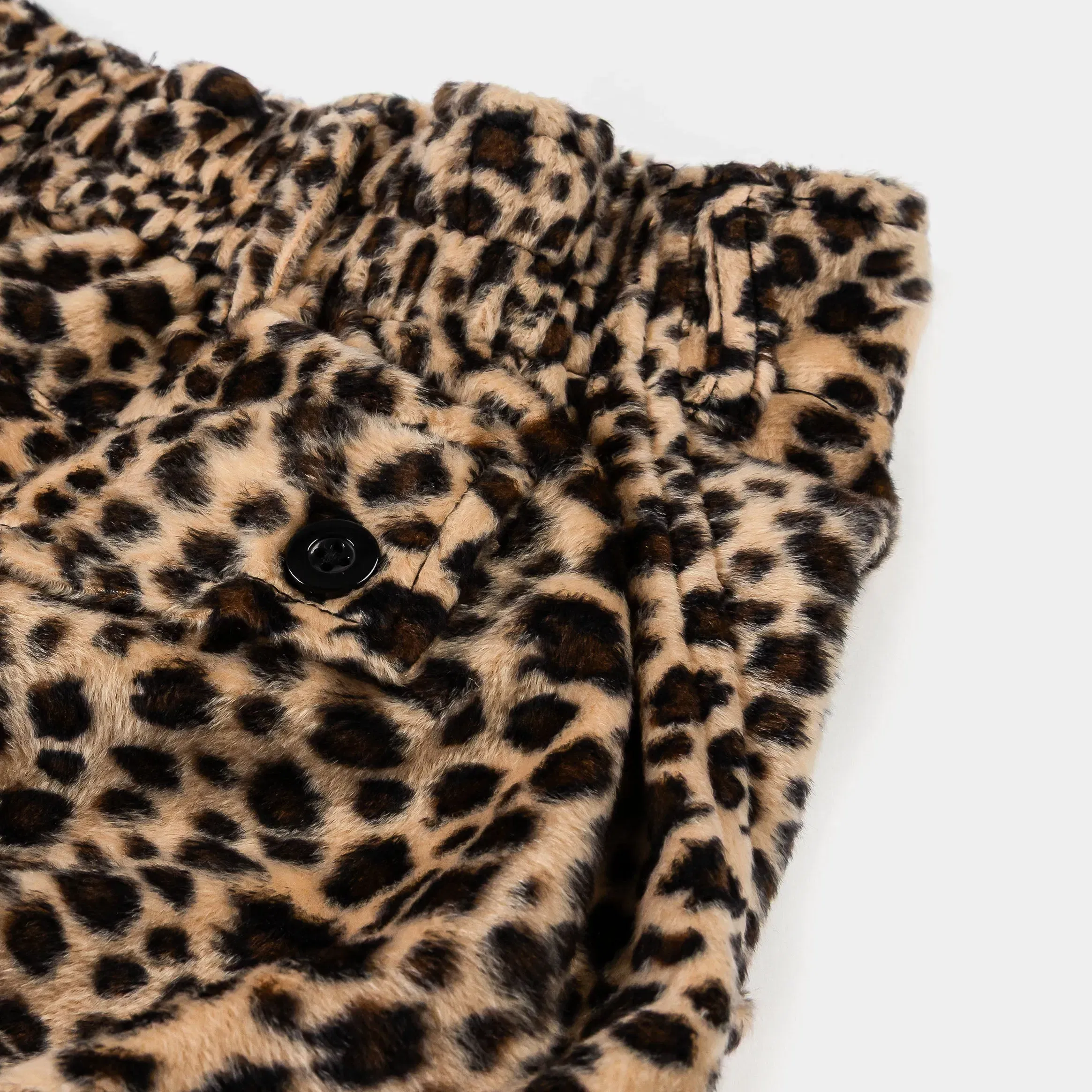 MAISON ARTICLE Leopard Sherpa Jorts Mens Shorts (Brown/Beige)