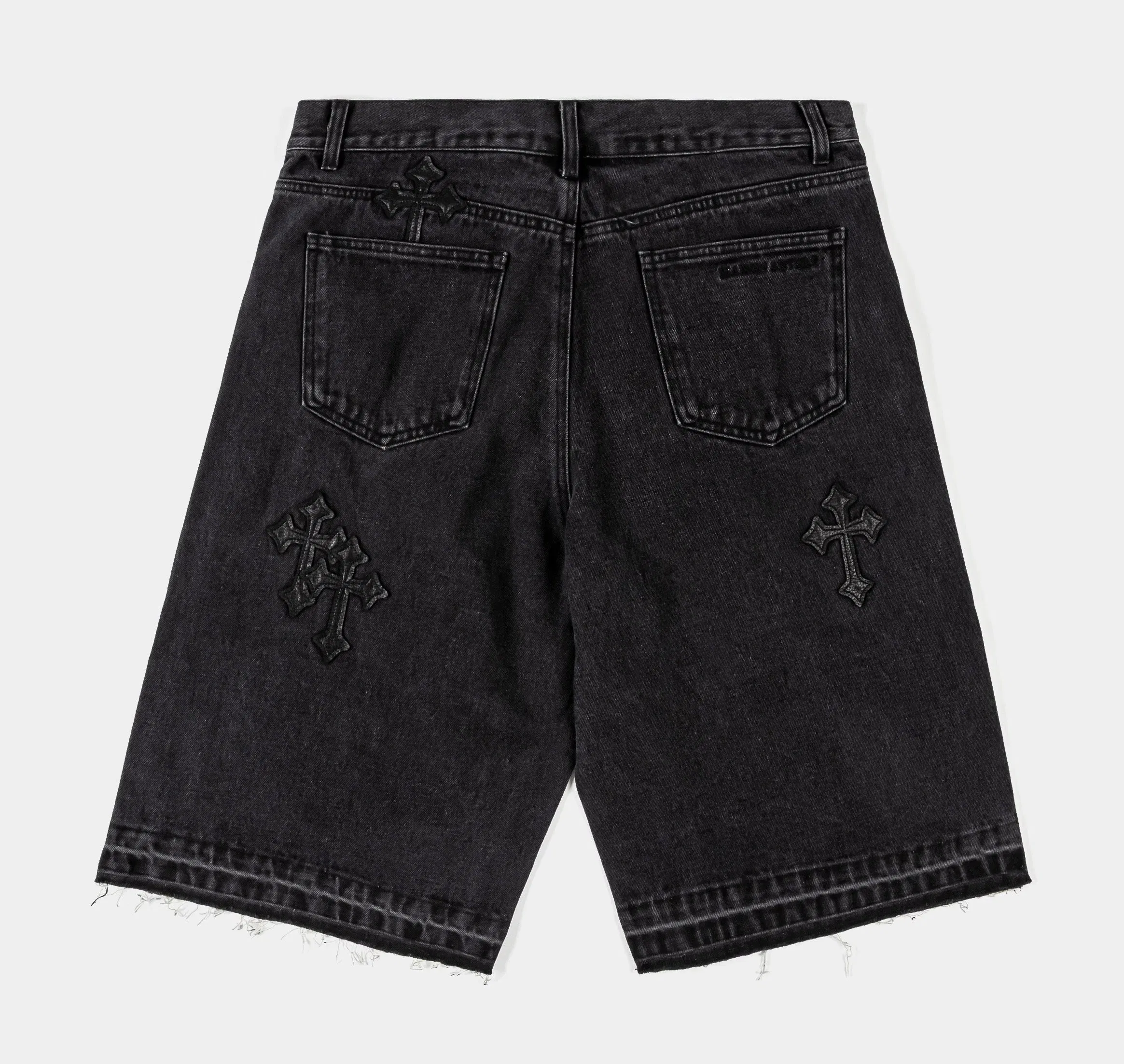 MAISON ARTICLE Cross Patch Denim Mens Shorts (Black)
