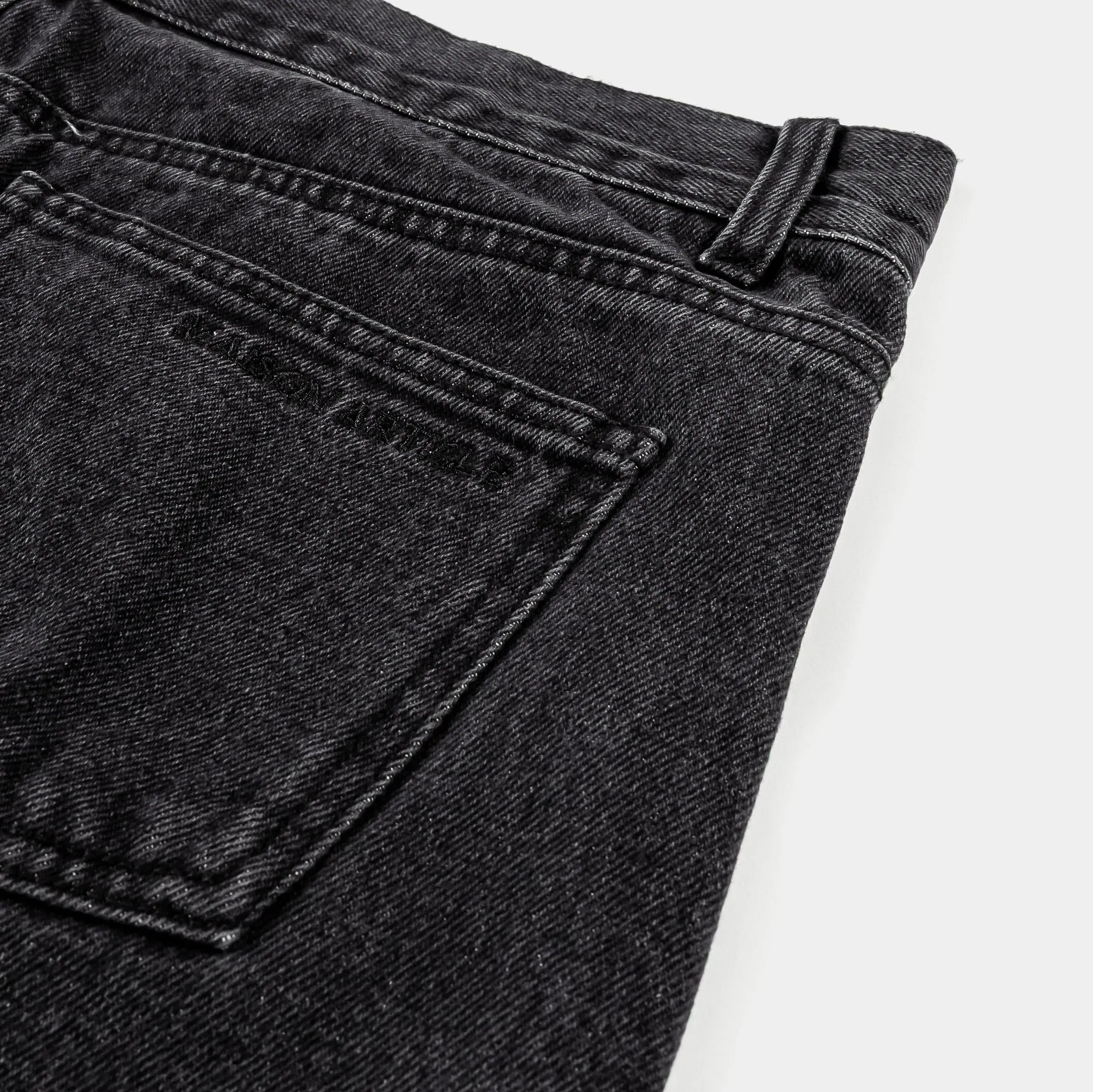 MAISON ARTICLE Cross Patch Denim Mens Shorts (Black)