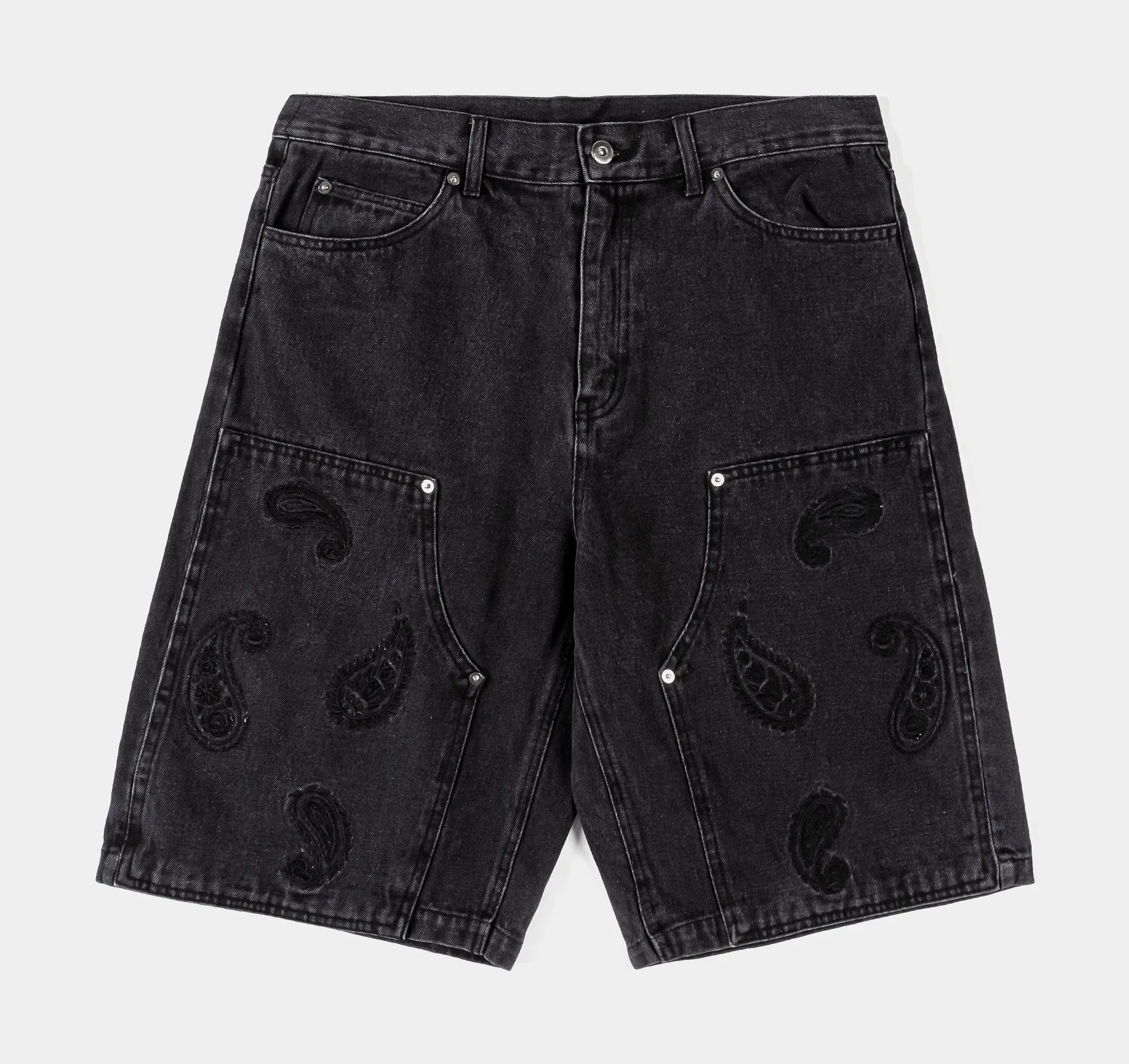 MAISON ARTICLE Fleir Denim Mens Shorts (Black/White)