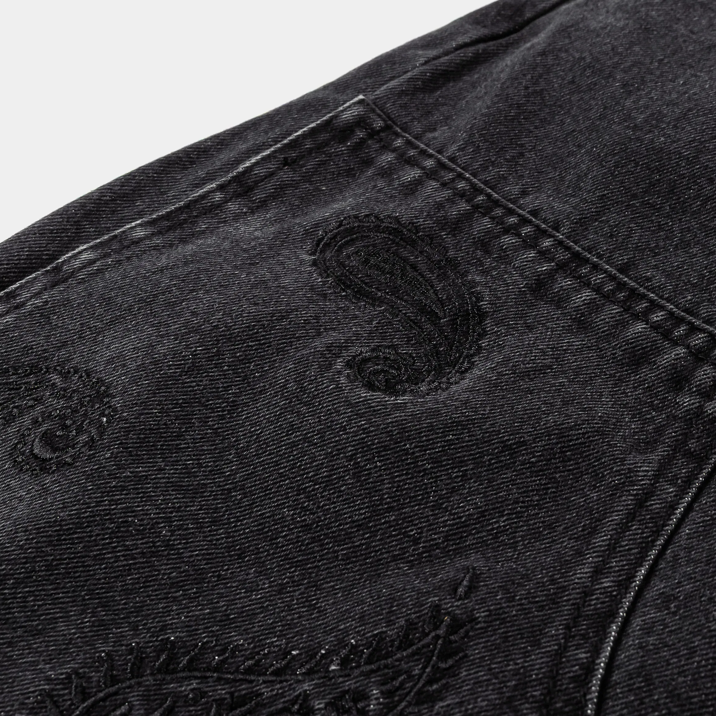 MAISON ARTICLE Fleir Denim Mens Shorts (Black/White)