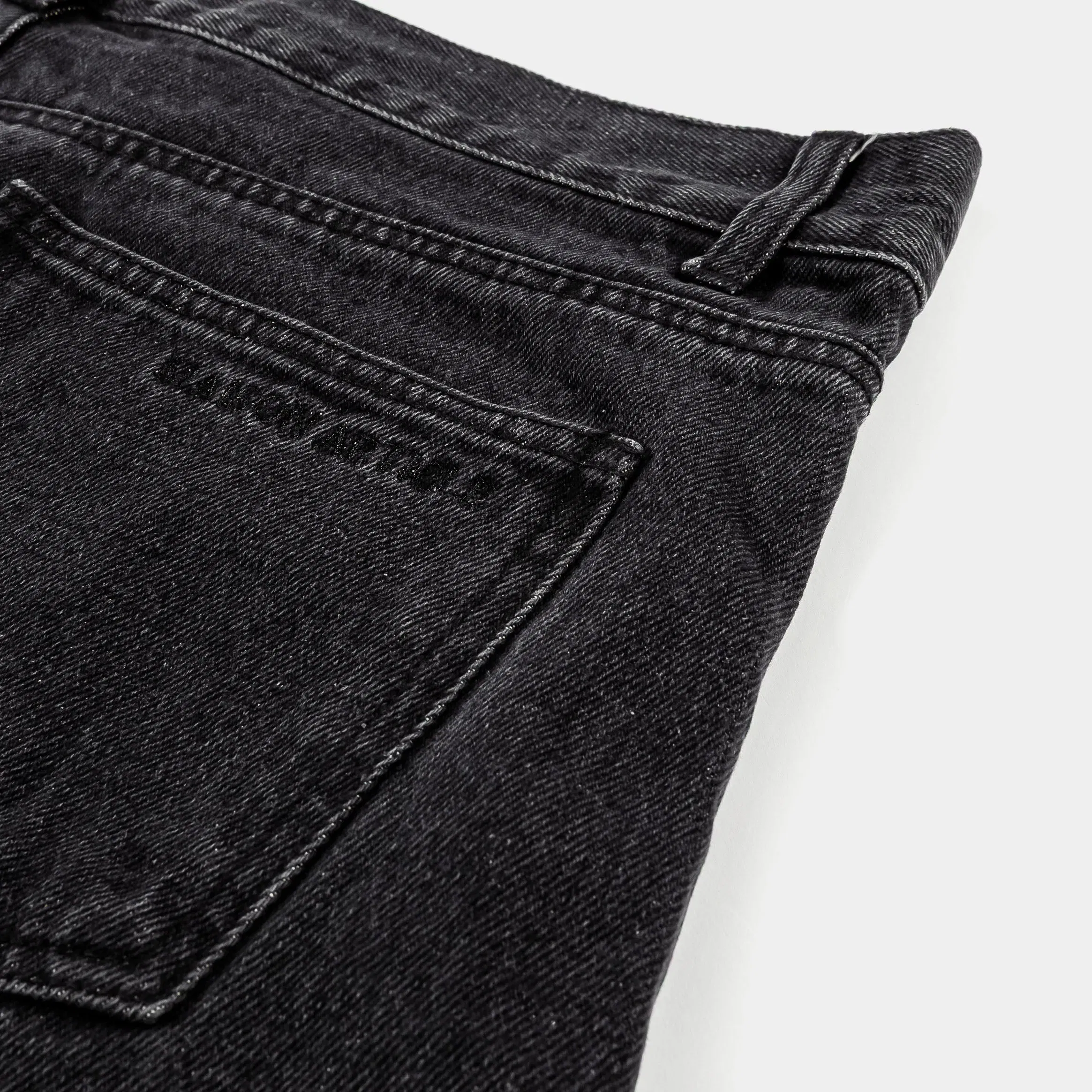 MAISON ARTICLE Fleir Denim Mens Shorts (Black/White)