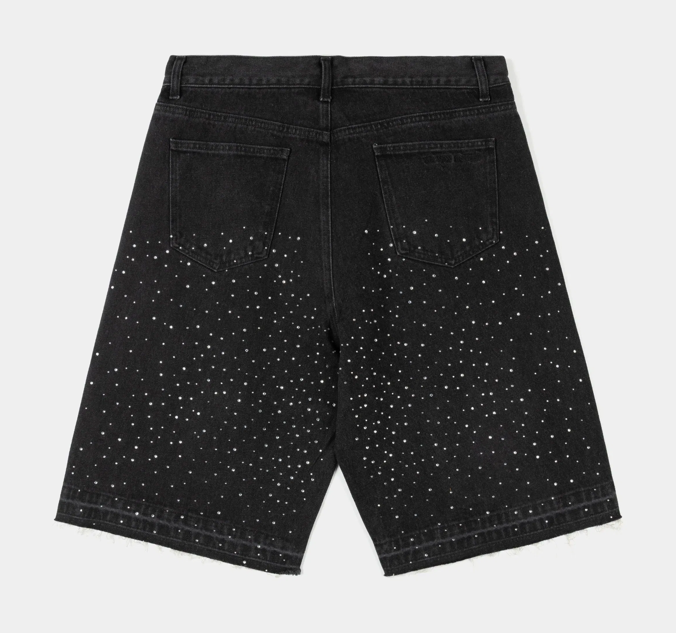 MAISON ARTICLE Bling Crosses Denim Mens Shorts (Black)