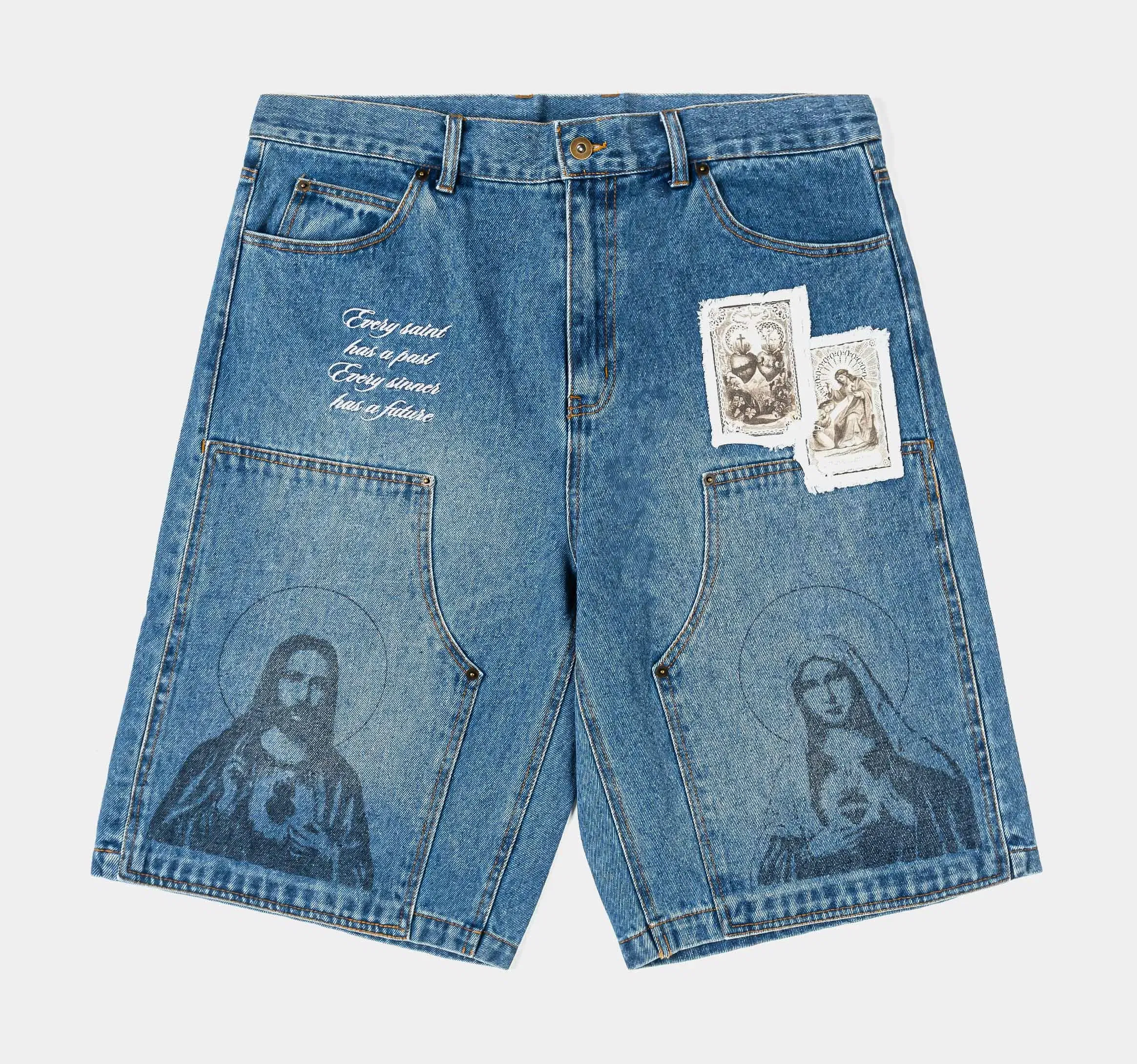 MAISON ARTICLE Lady Guadalupe Washed Mens Shorts (Blue/White)