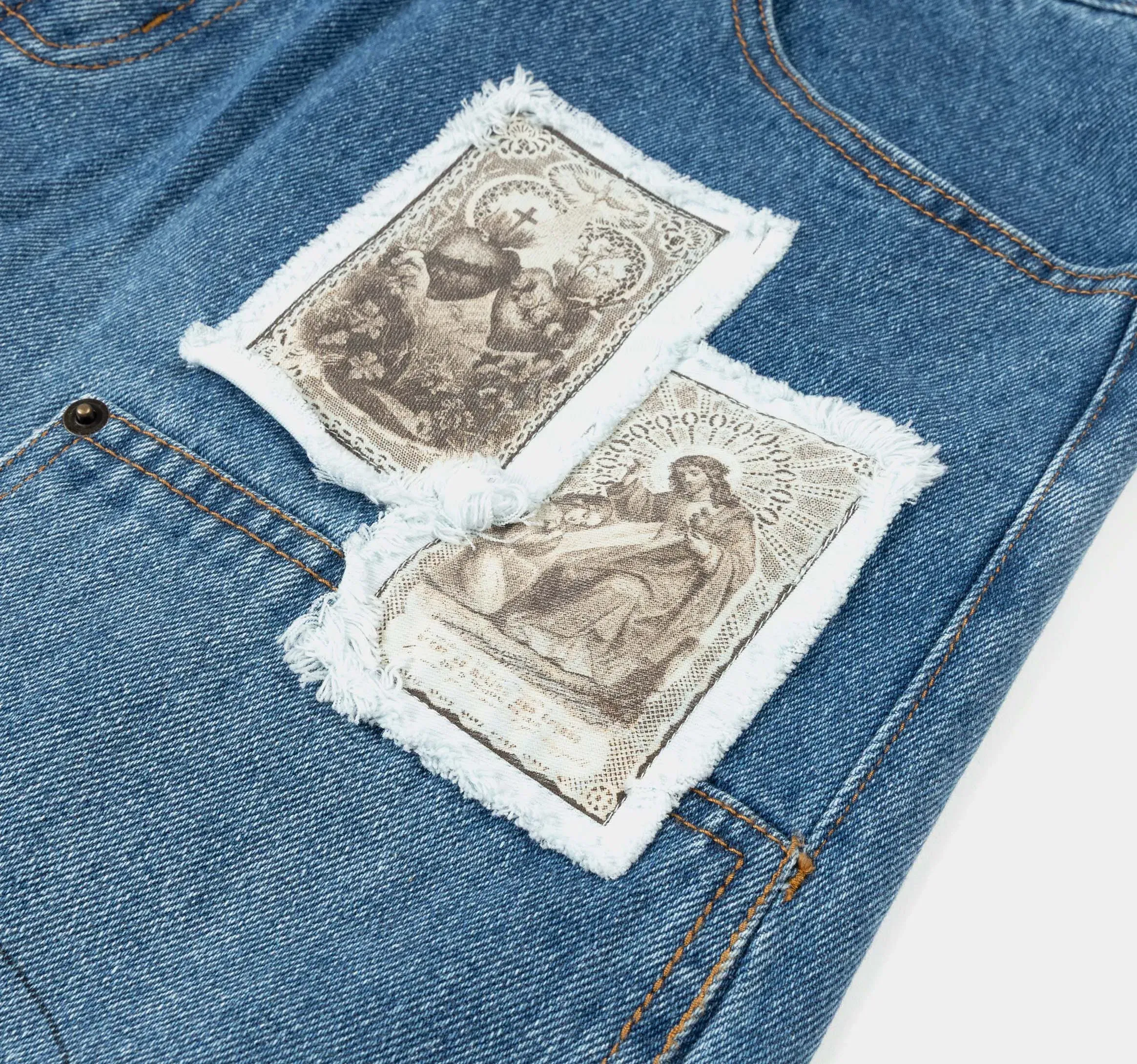 MAISON ARTICLE Lady Guadalupe Washed Mens Shorts (Blue/White)