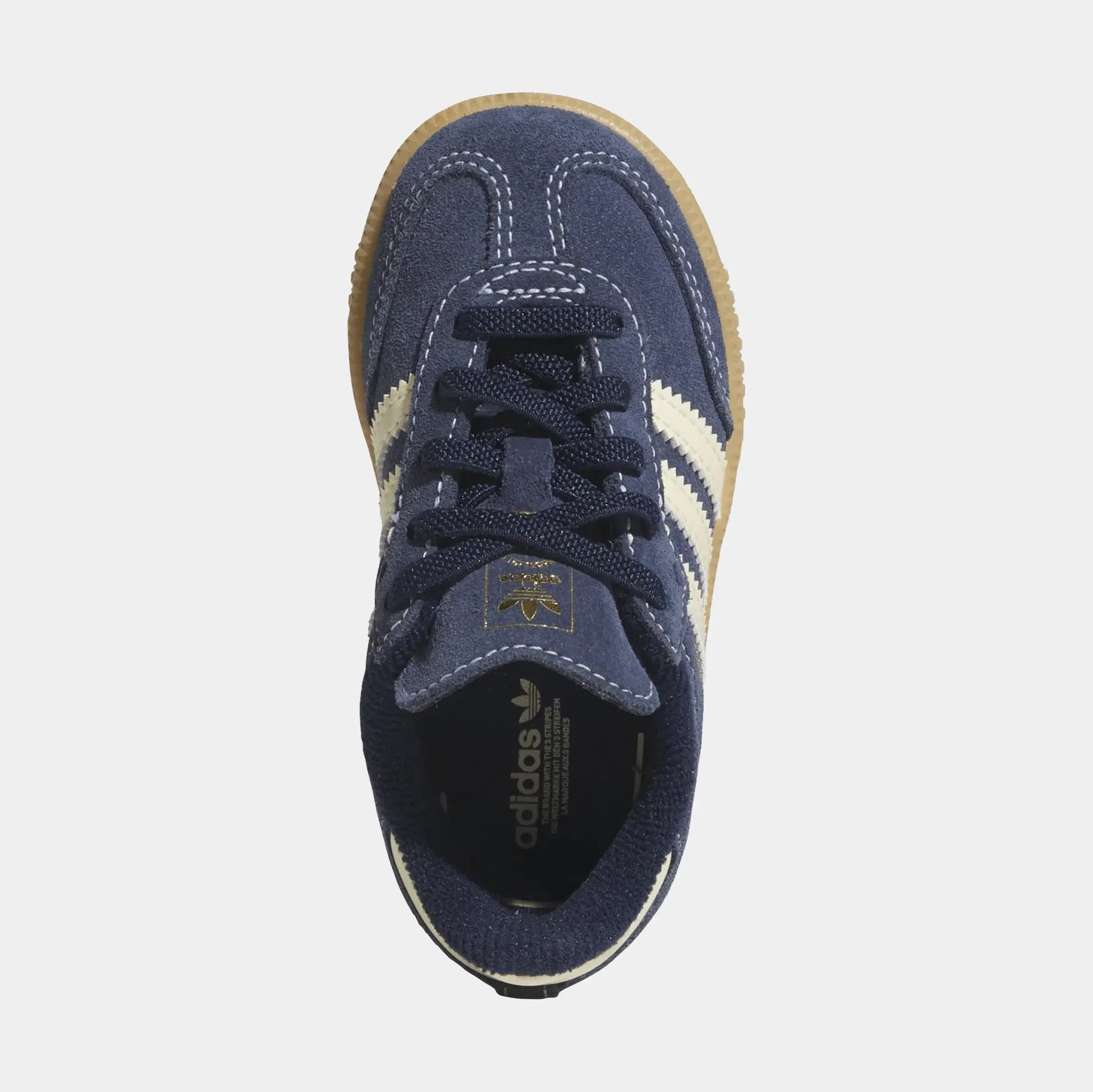 adidas Samba OG Elastic Lace Preschool Lifestyle Shoes (Night Indigo/Warm Vanilla/Gum)