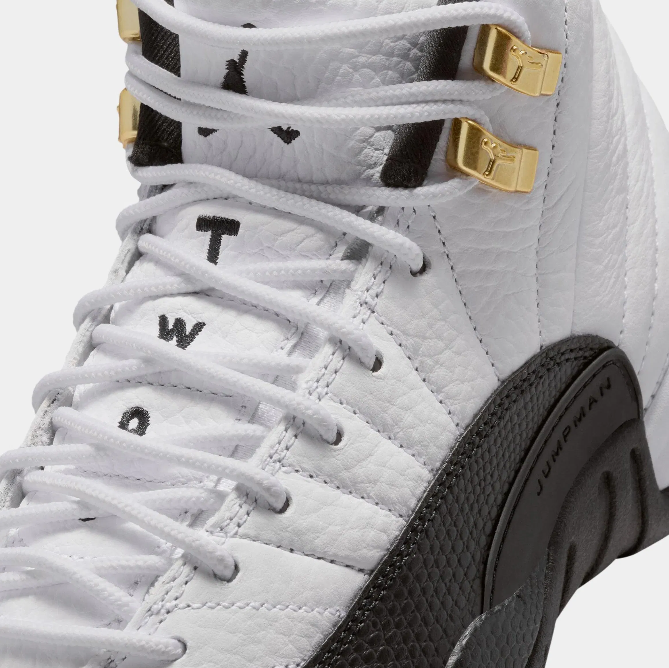 Air Jordan 12 Retro Taxi Grade School Lifestyle Shoes (White/Black Taxi)