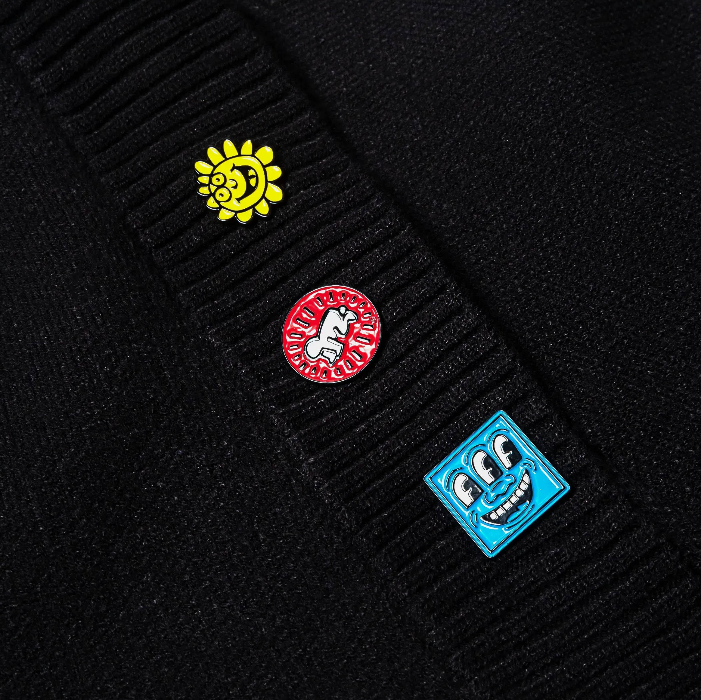 KEITH HARING X SP SP x Keith Haring Artwork Mens Cardigan (Black/Red)