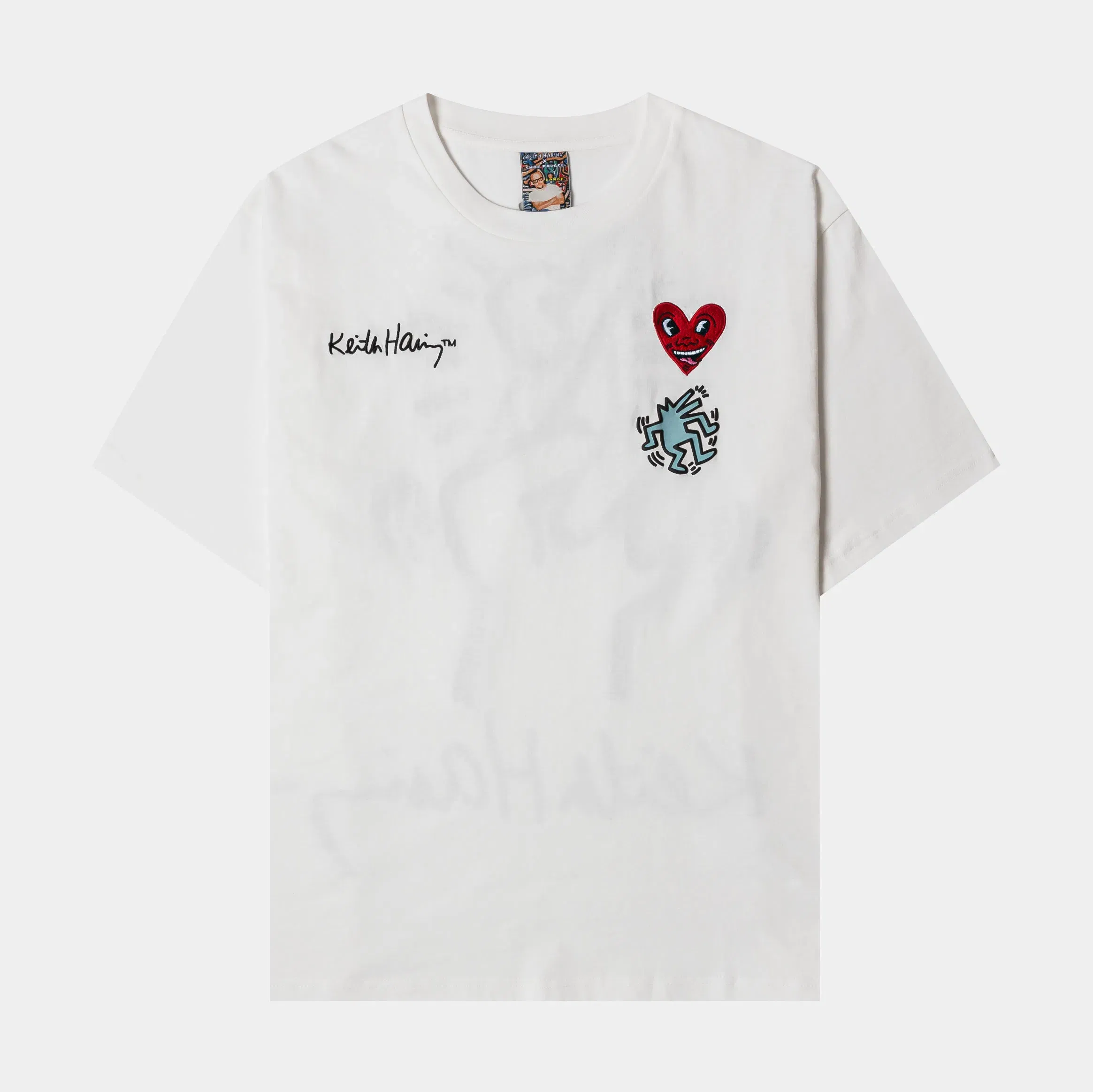 KEITH HARING X SP SP x Keith Haring Fingers Crossed Mens Short Sleeve Shirt (White/Red)