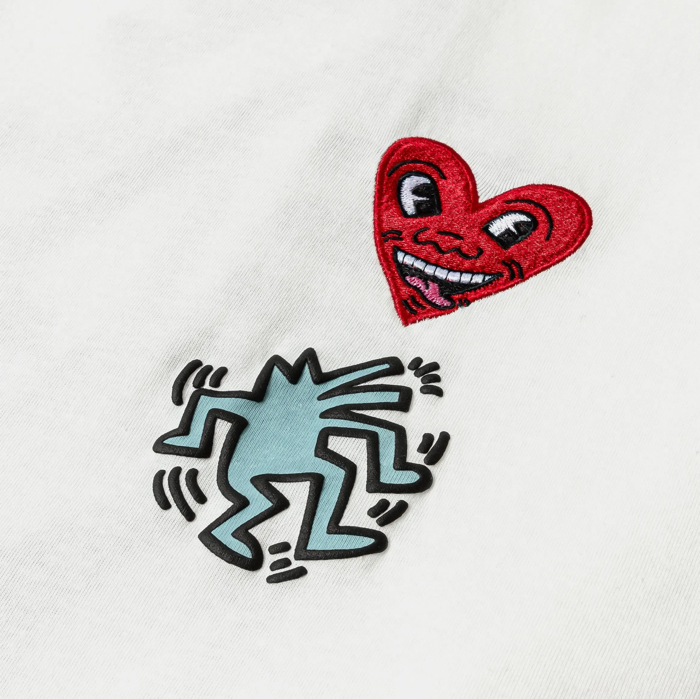 KEITH HARING X SP SP x Keith Haring Fingers Crossed Mens Short Sleeve Shirt (White/Red)
