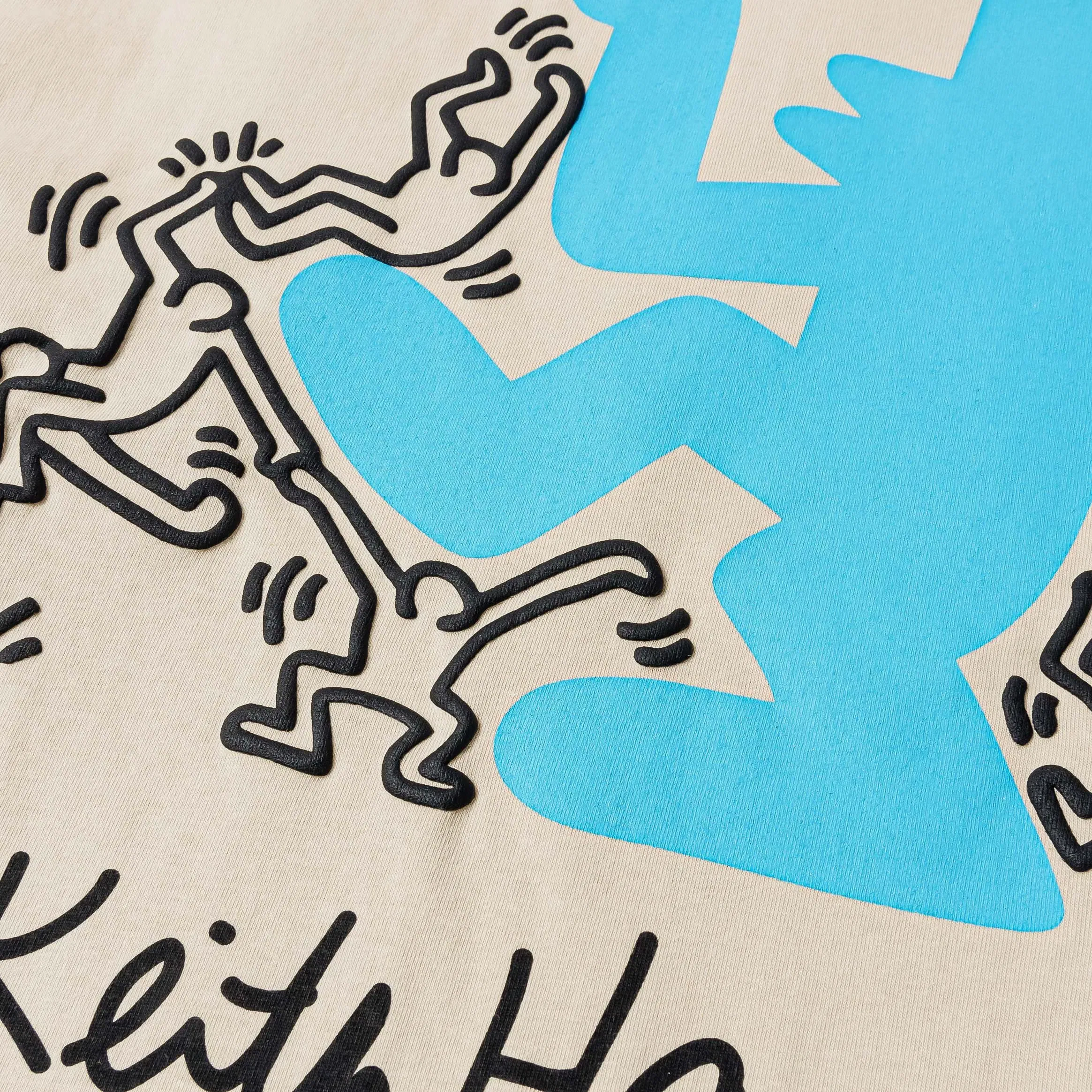 KEITH HARING X SP SP x Keith Haring Characters Mens Short Sleeve Shirt (Beige/Blue)
