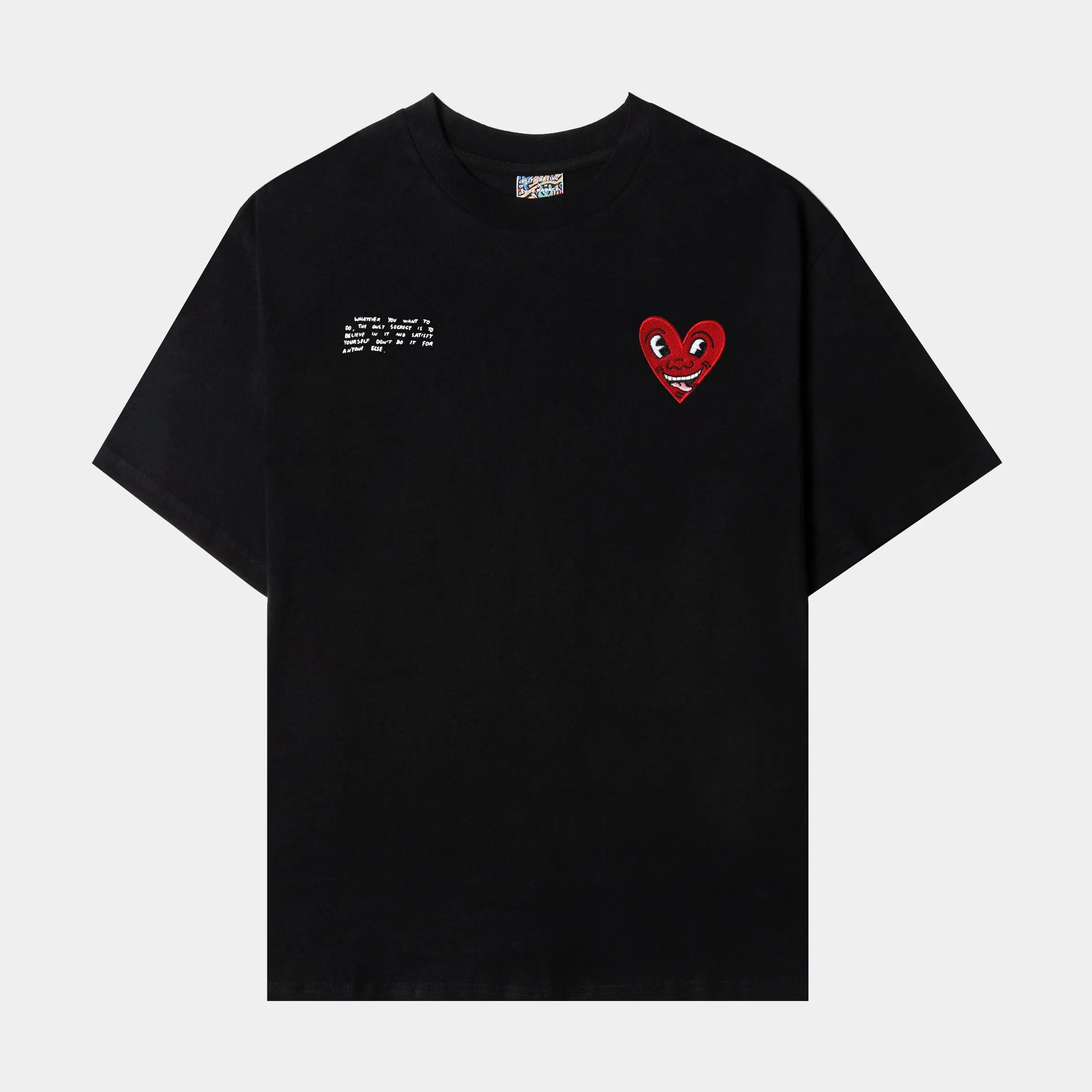 KEITH HARING X SP SP x Keith Haring Heart Dagger Mens Short Sleeve Shirt (Black/Red)