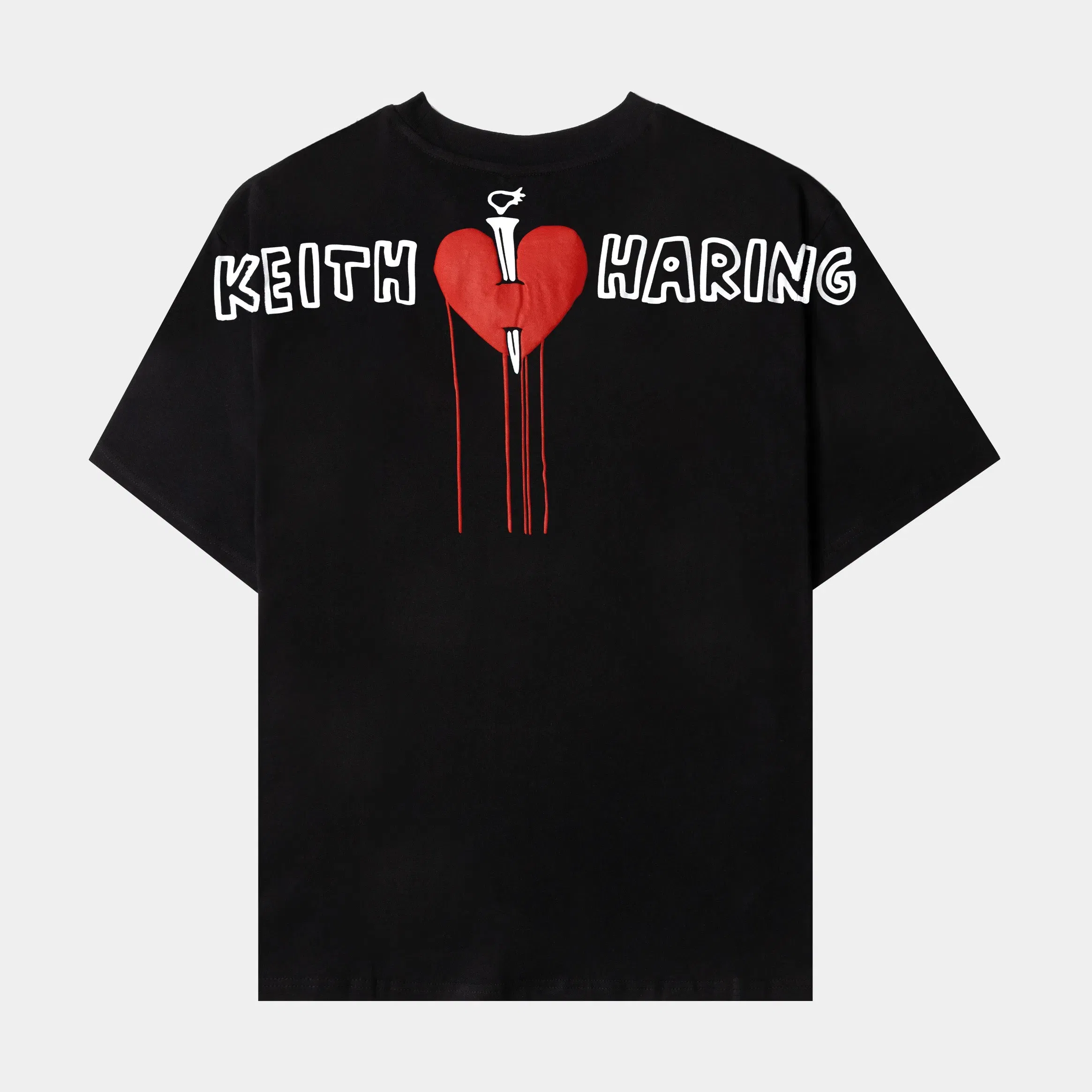 KEITH HARING X SP SP x Keith Haring Heart Dagger Mens Short Sleeve Shirt (Black/Red)