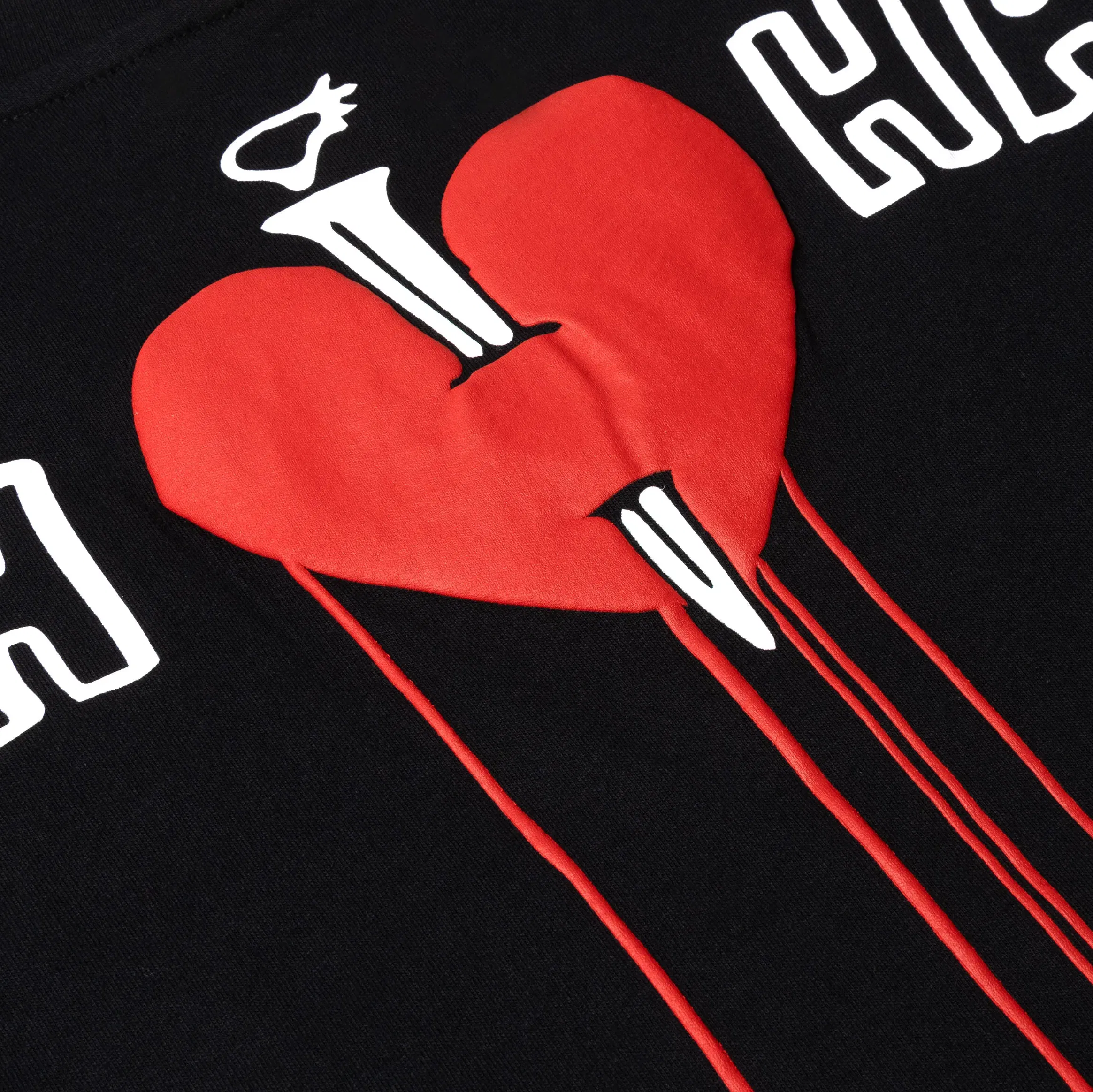 KEITH HARING X SP SP x Keith Haring Heart Dagger Mens Short Sleeve Shirt (Black/Red)
