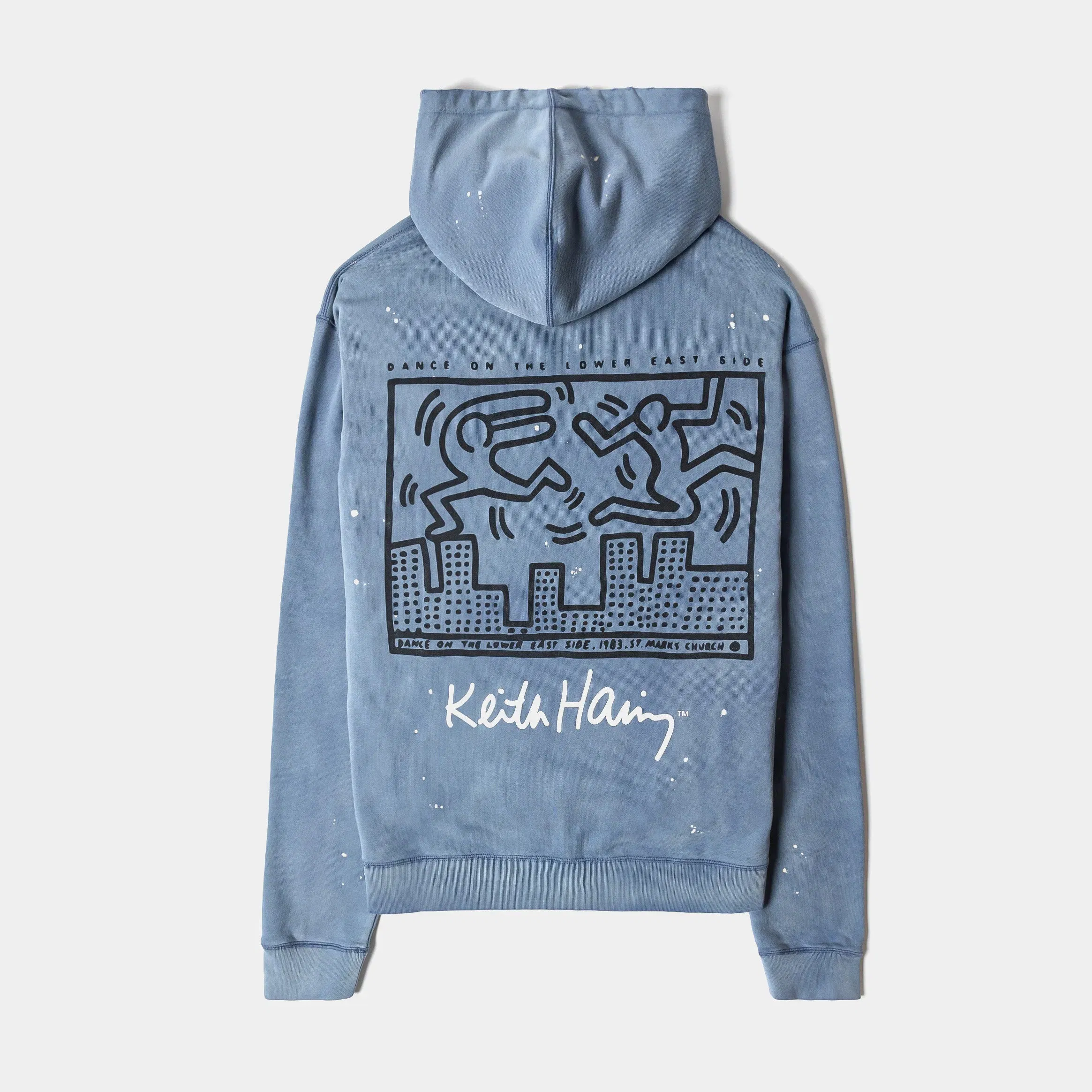 KEITH HARING X SP SP x Keith Haring Paint Splatter Full Zip Mens Hoodie (Blue/Red)
