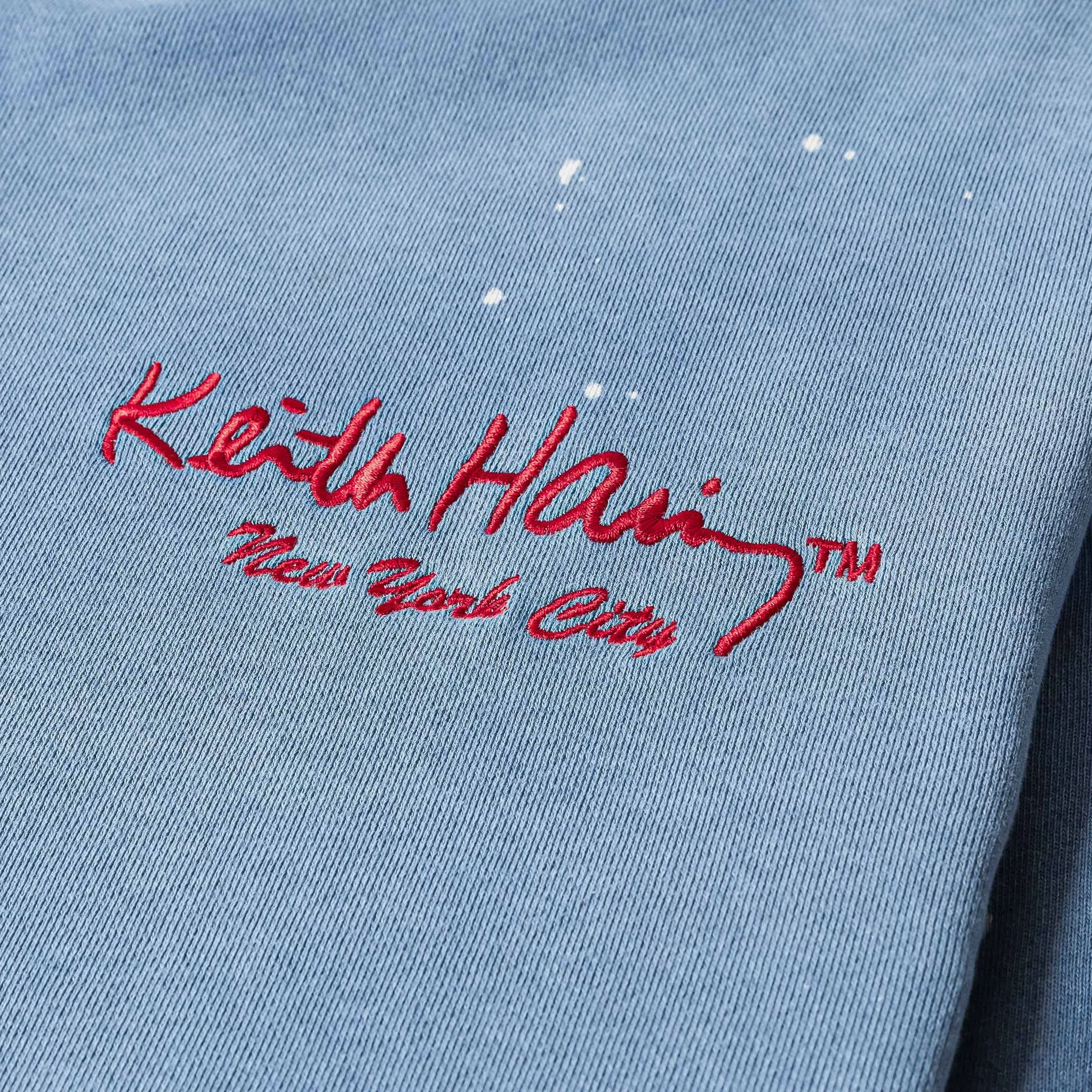 KEITH HARING X SP SP x Keith Haring Paint Splatter Full Zip Mens Hoodie (Blue/Red)