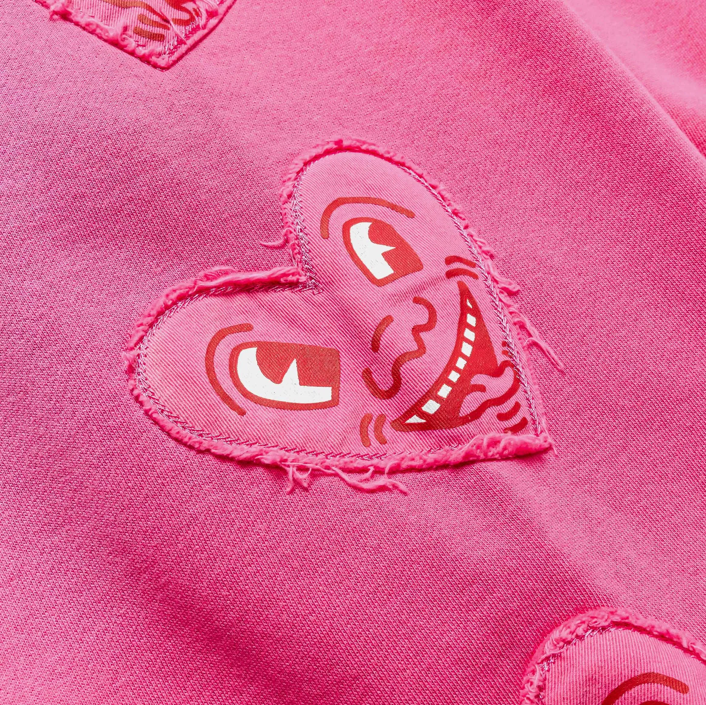 KEITH HARING X SP SP x Keith Haring Hearts Fleece Womens Sweatpants (Pink/White)