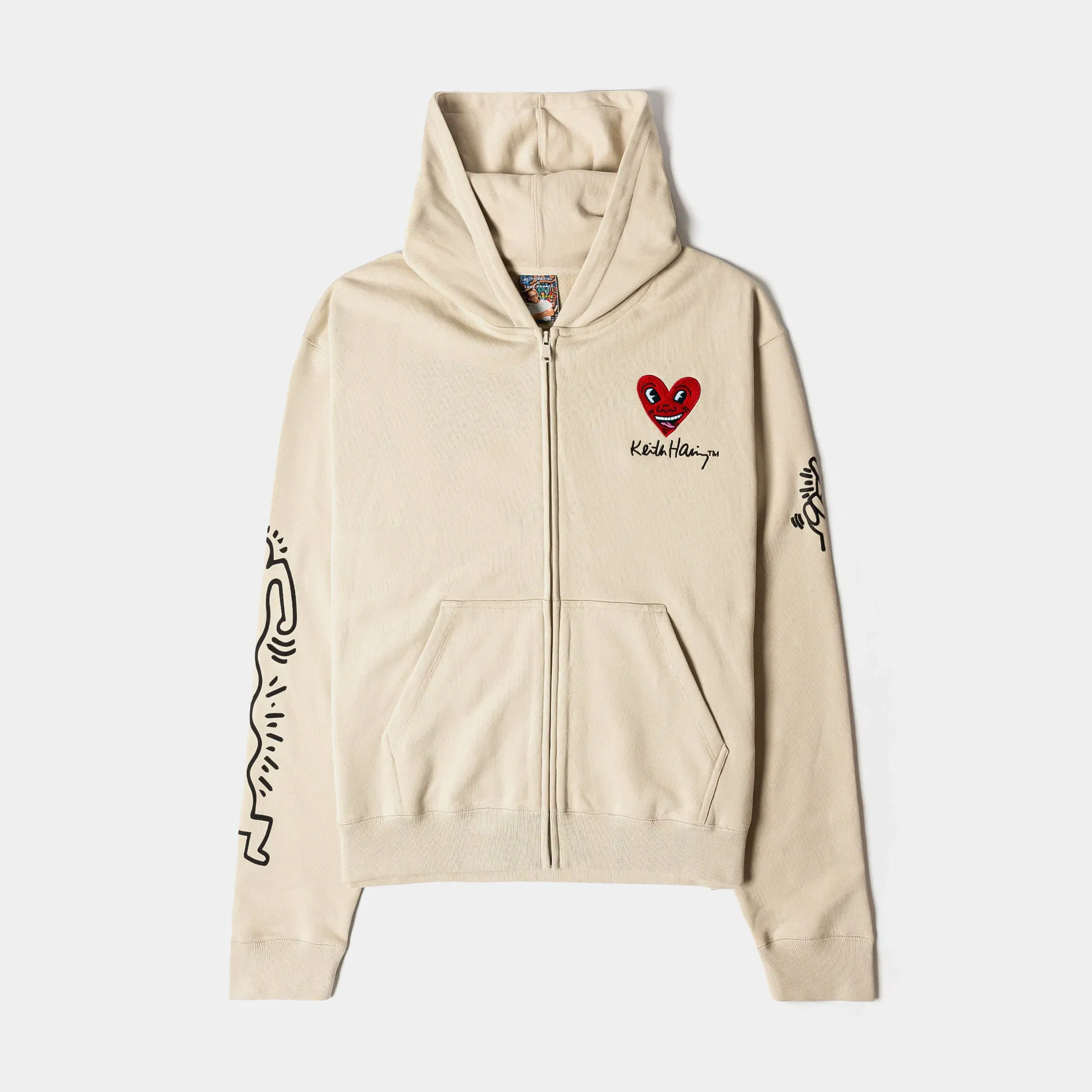 KEITH HARING X SP SP x Keith Haring Respect Full Zip Mens Hoodie (Cream/Black)