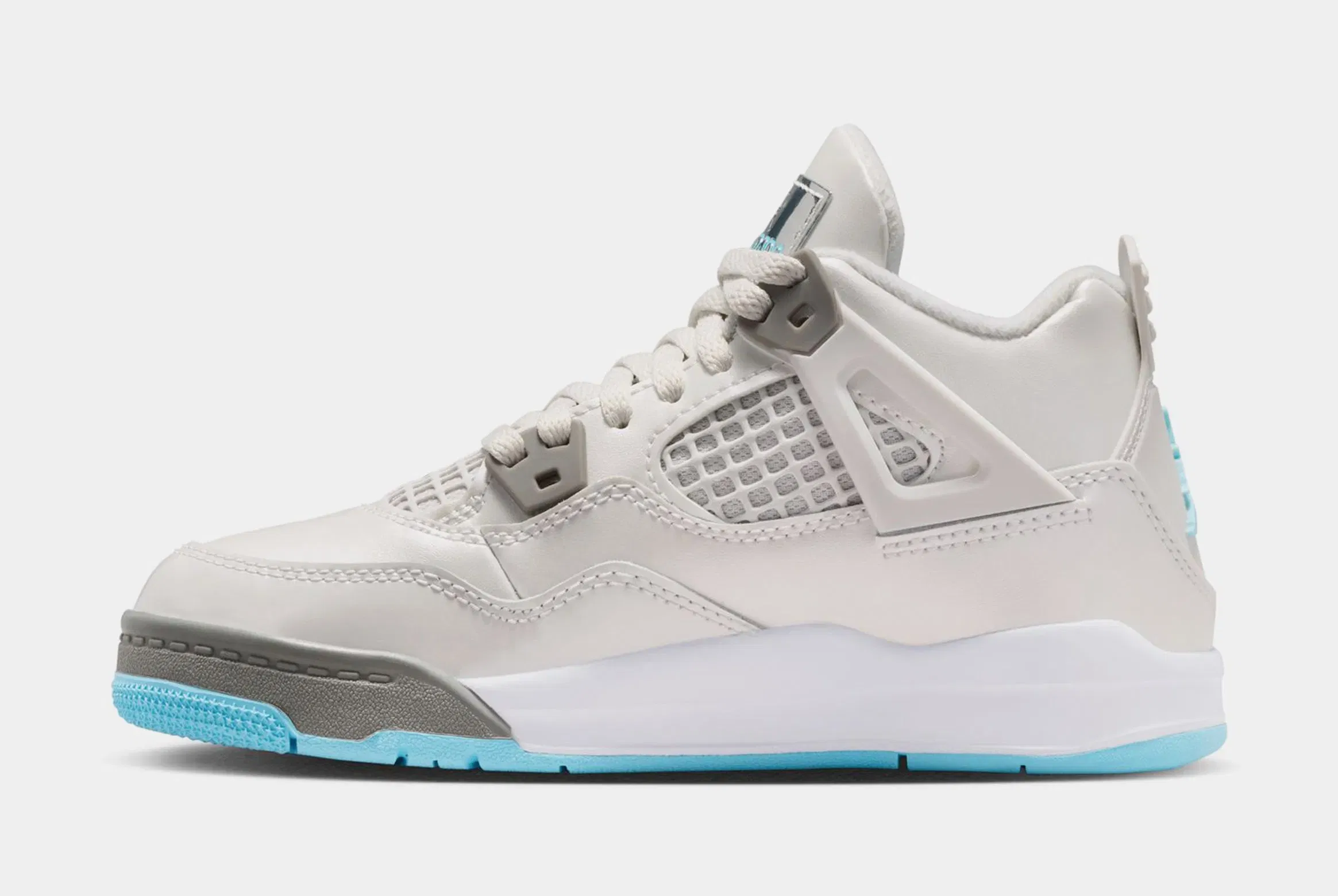 Air Jordan 4 Retro Blue Chill Preschool Lifestyle Shoes (Photon Dust/Blue Chill/Flat Pewter/White)