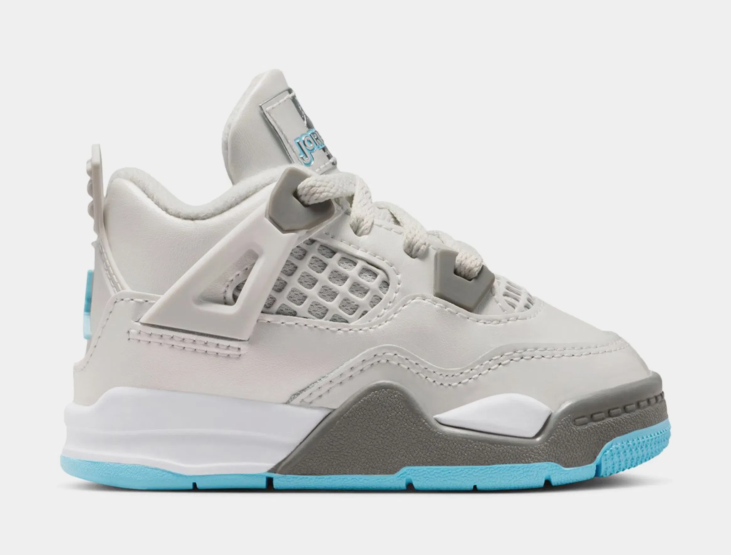 Air Jordan 4 Retro Blue Chill Infant Toddler Lifestyle Shoes (Photon Dust/Blue Chill/Flat Pewter/White)