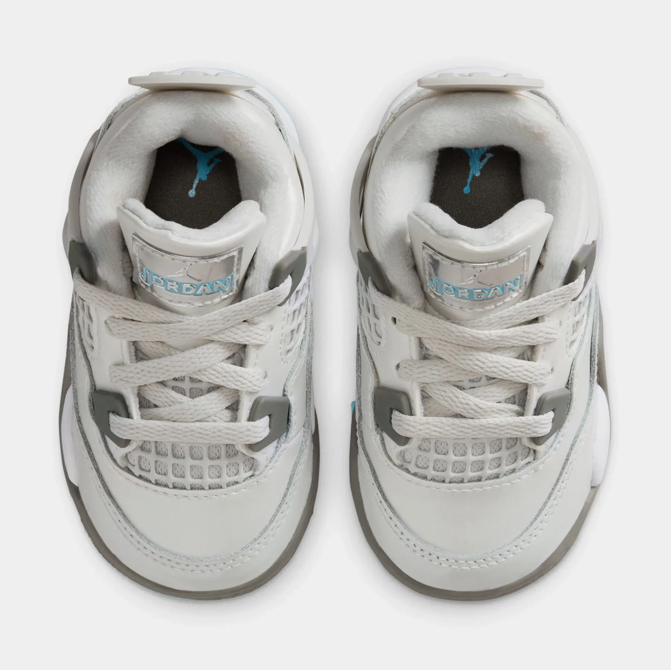 Air Jordan 4 Retro Blue Chill Infant Toddler Lifestyle Shoes (Photon Dust/Blue Chill/Flat Pewter/White)