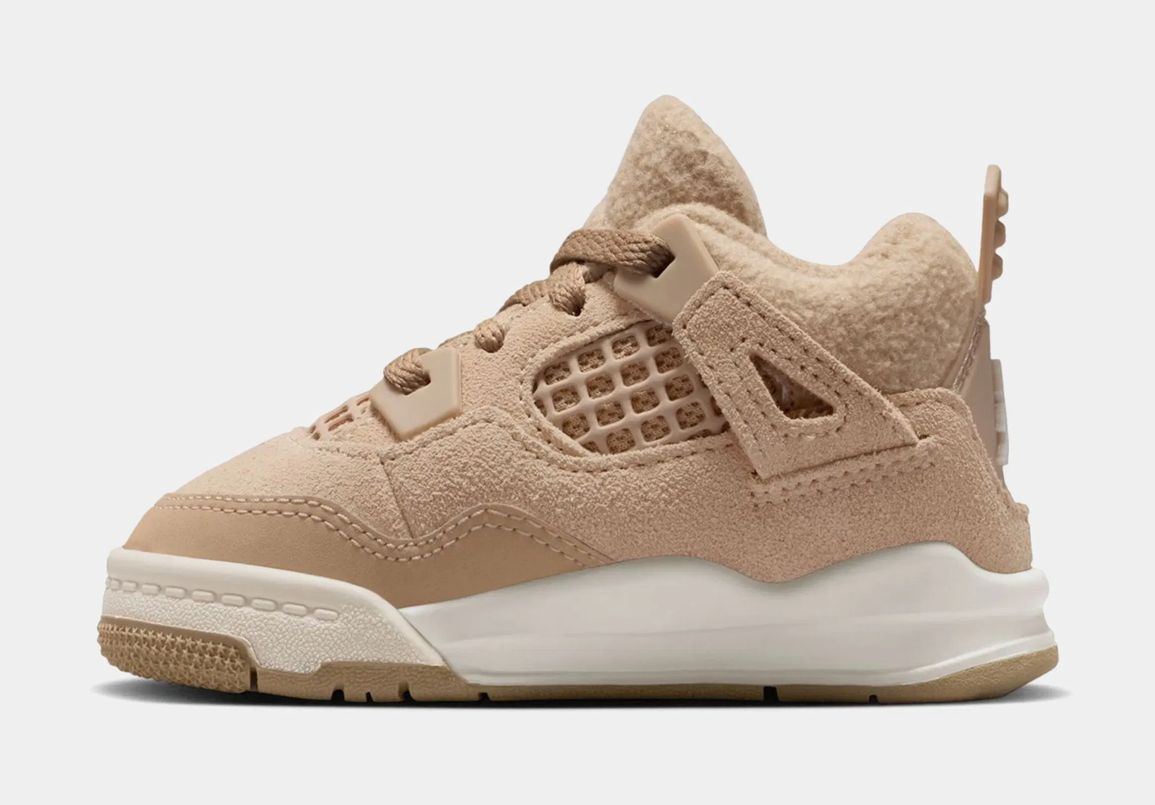 Air Jordan 4 Retro Cozy Girl Infant Toddler Lifestyle Shoes (Hemp/Light Orewood Brown)