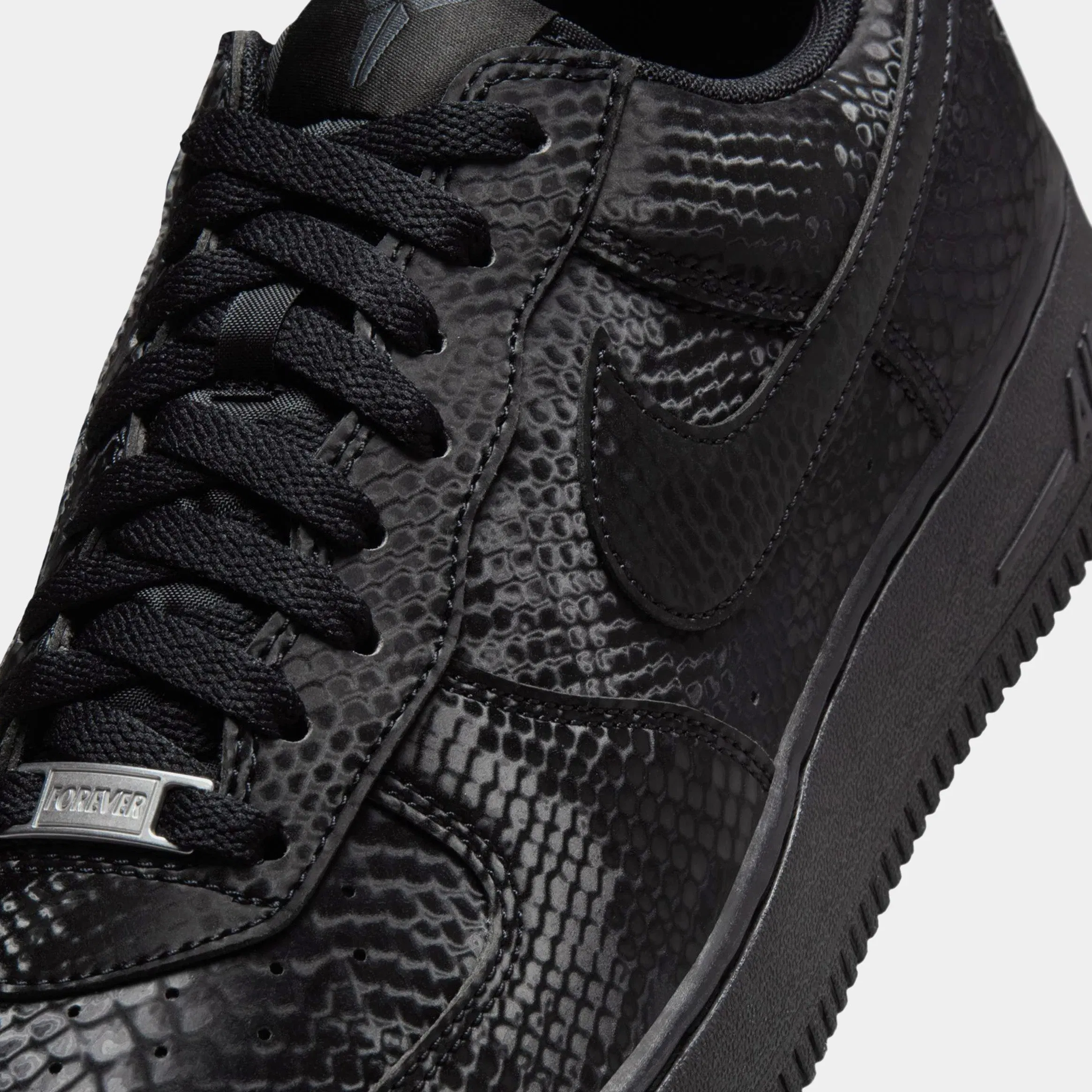 Nike Kobe Air Force 1 Low Triple Black Mens Lifestyle Shoes (Black/Black)