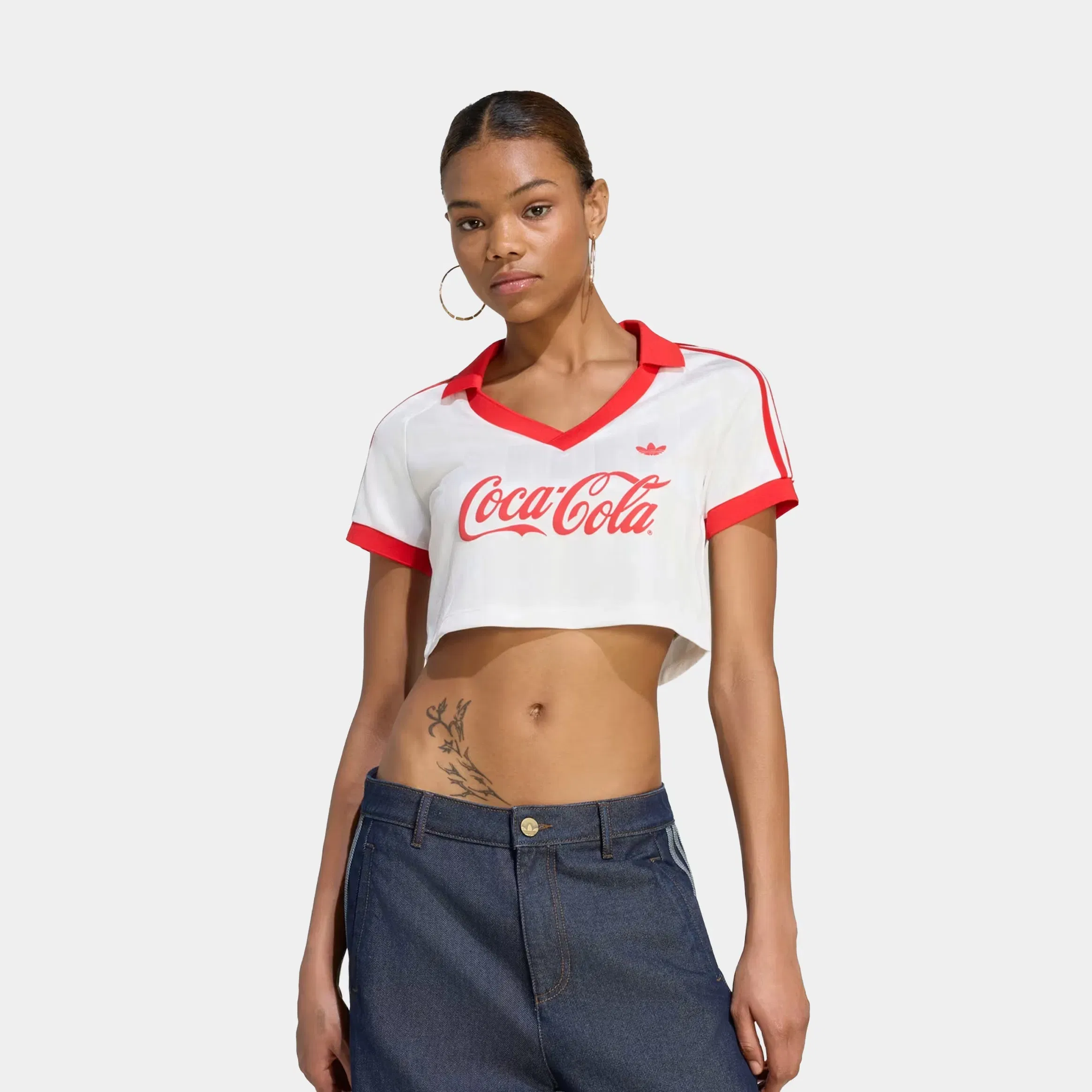 adidas Coca Cola Cropped Womens Jersey (Core White)