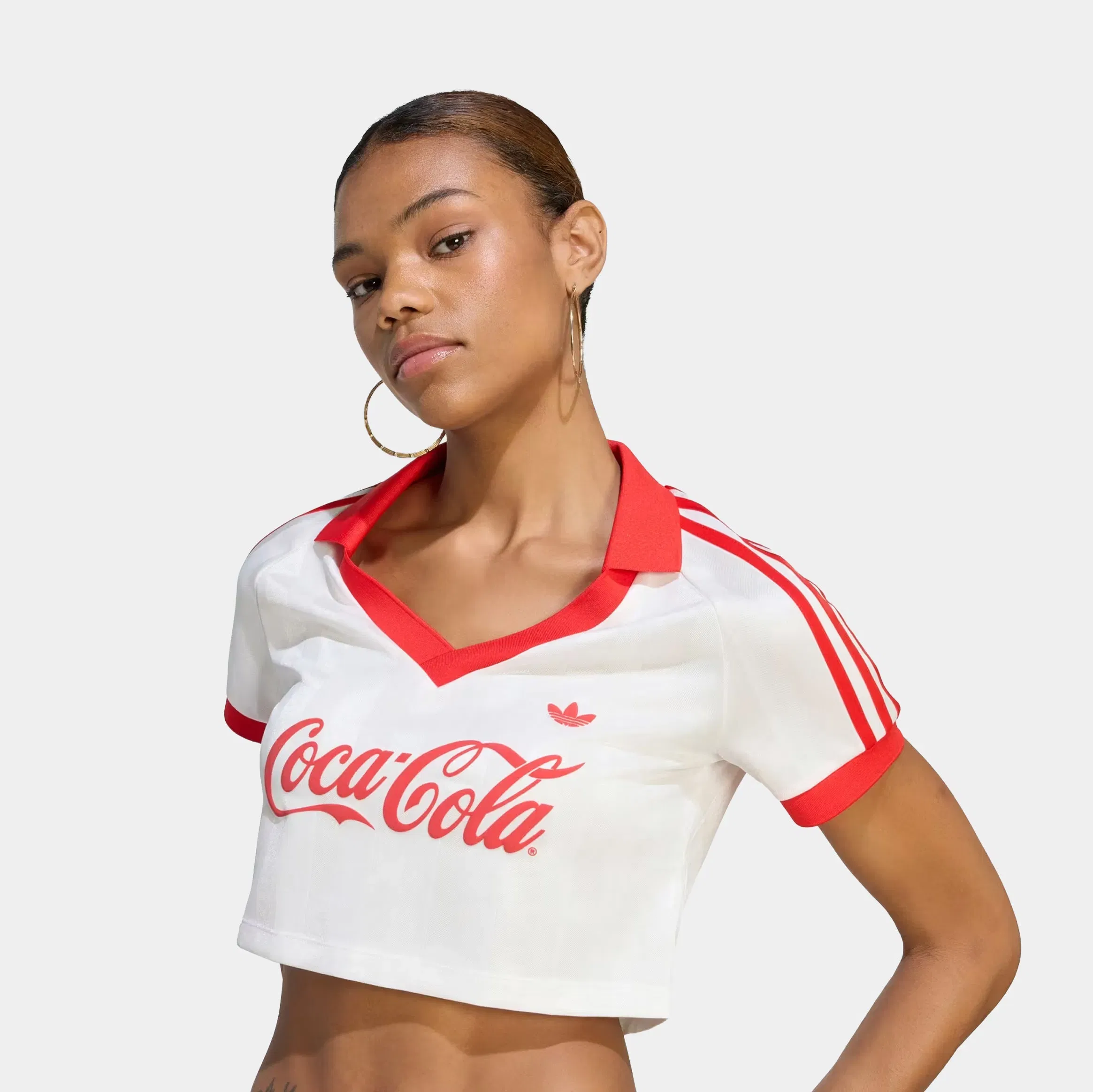 adidas Coca Cola Cropped Womens Jersey (Core White)