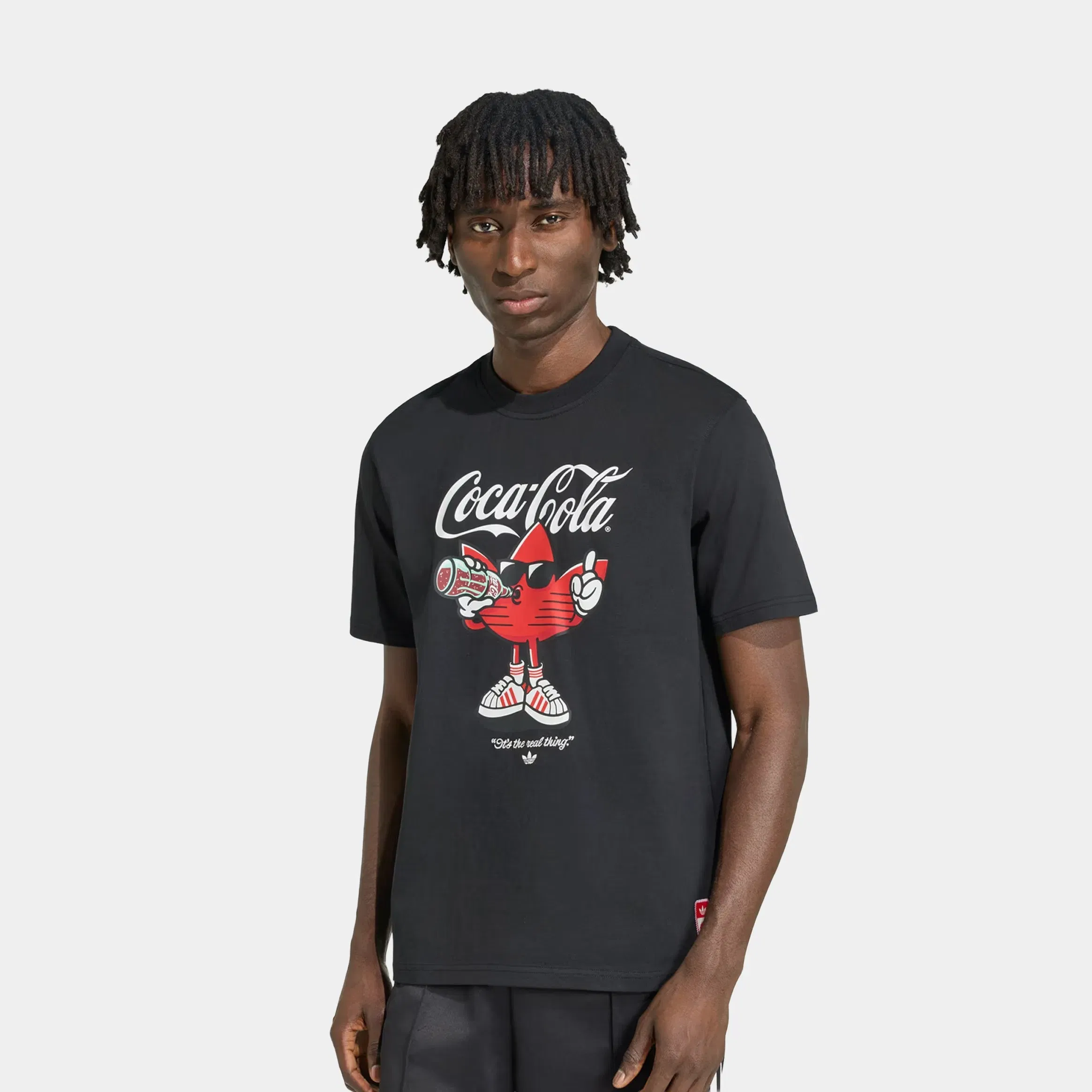 adidas Coca Cola Classic Sport Graphic Treffie Mens Short Sleeve Shirt (Black)