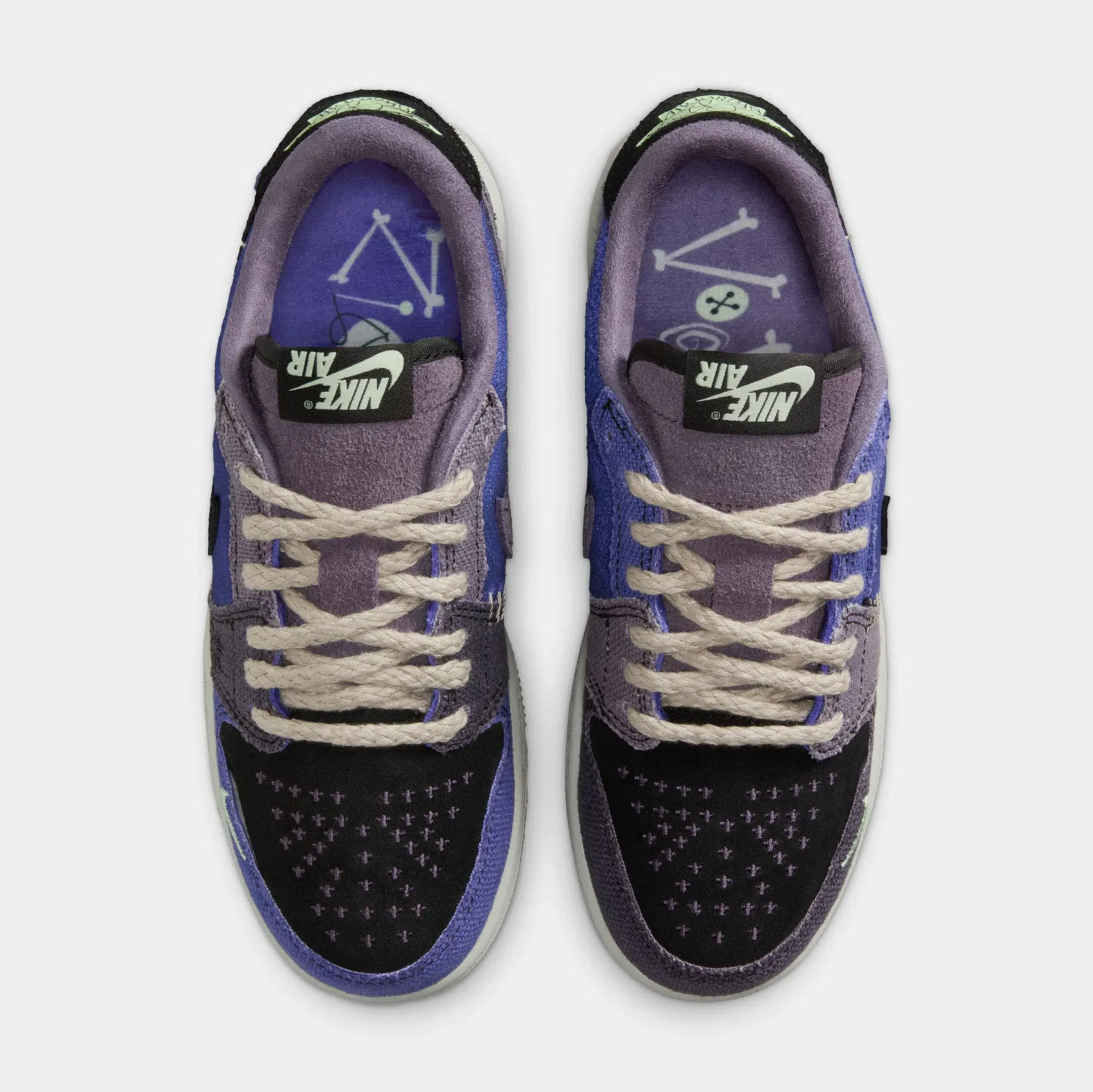 Air Jordan 1 Retro Low OG Regency Purple and Dark Raisin Grade School Lifestyle Shoes (Regency Purple/Vapor Green/Black)