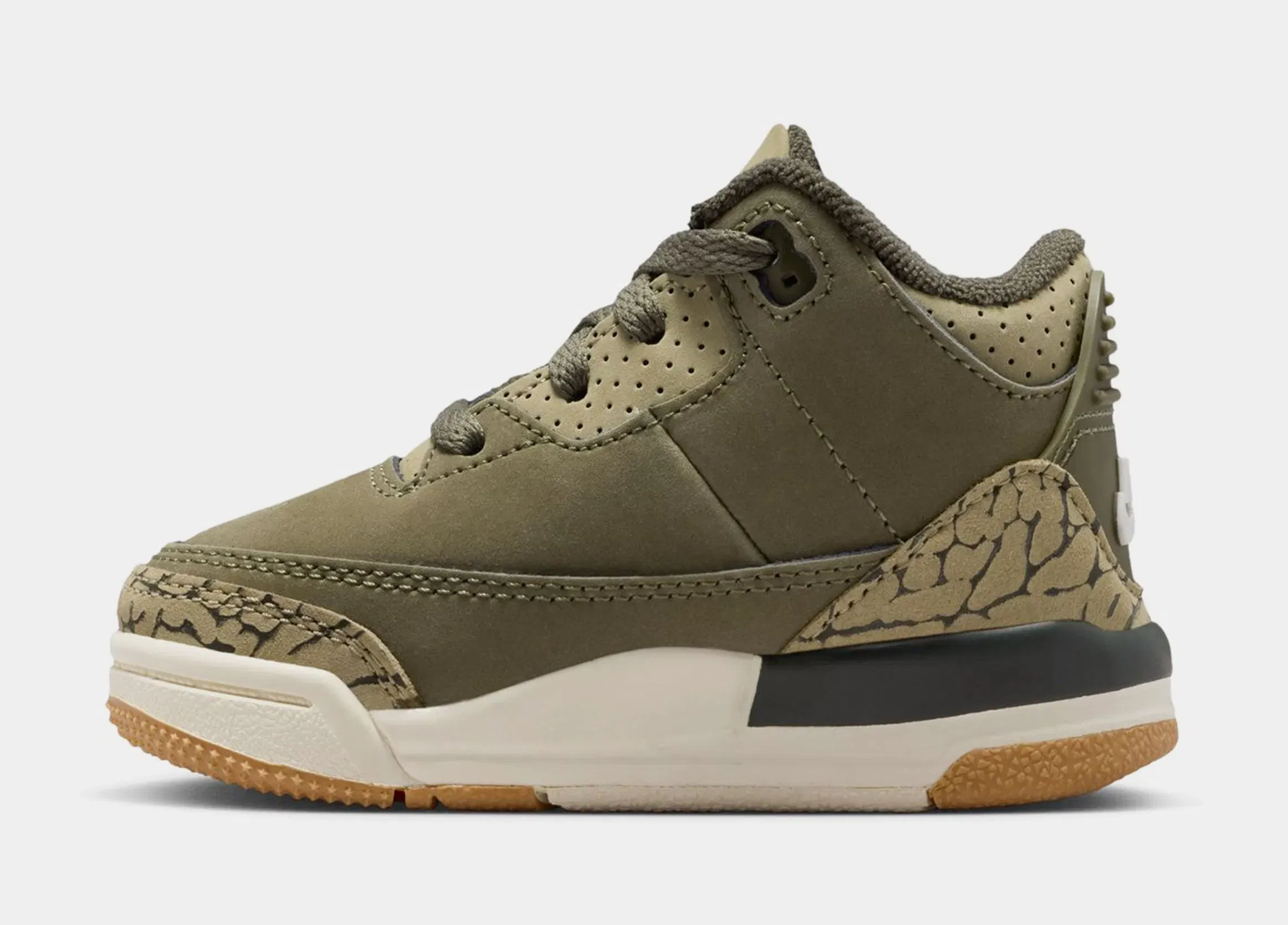Air Jordan 3 Retro Medium Olive Infant Toddler Lifestyle Shoes (Medium Olive/Sequoia/Neutral Olive/Sail)