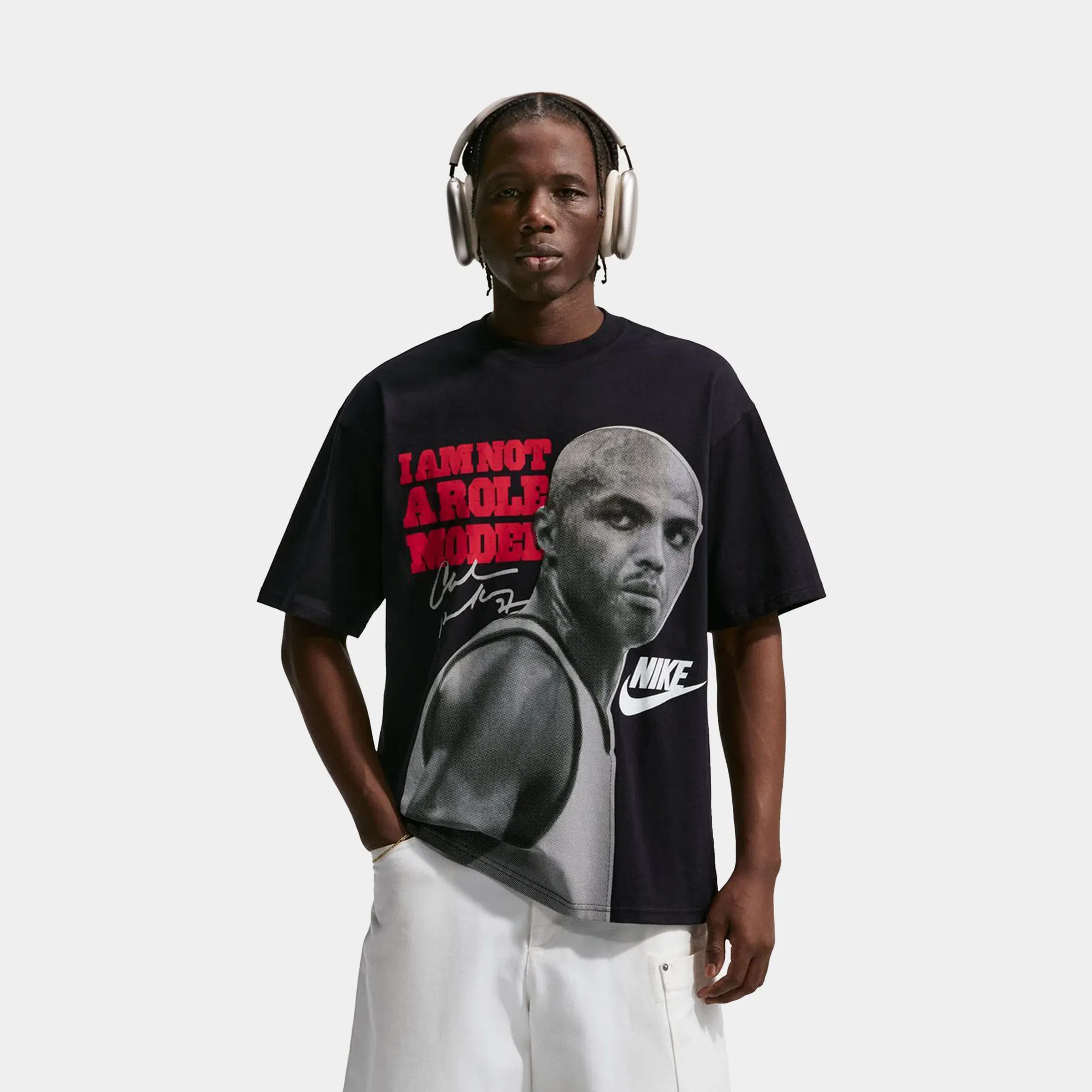 Nike Chuck I Am Not A Role Model Graphic Mens Short Sleeve Shirt (Black/Red)