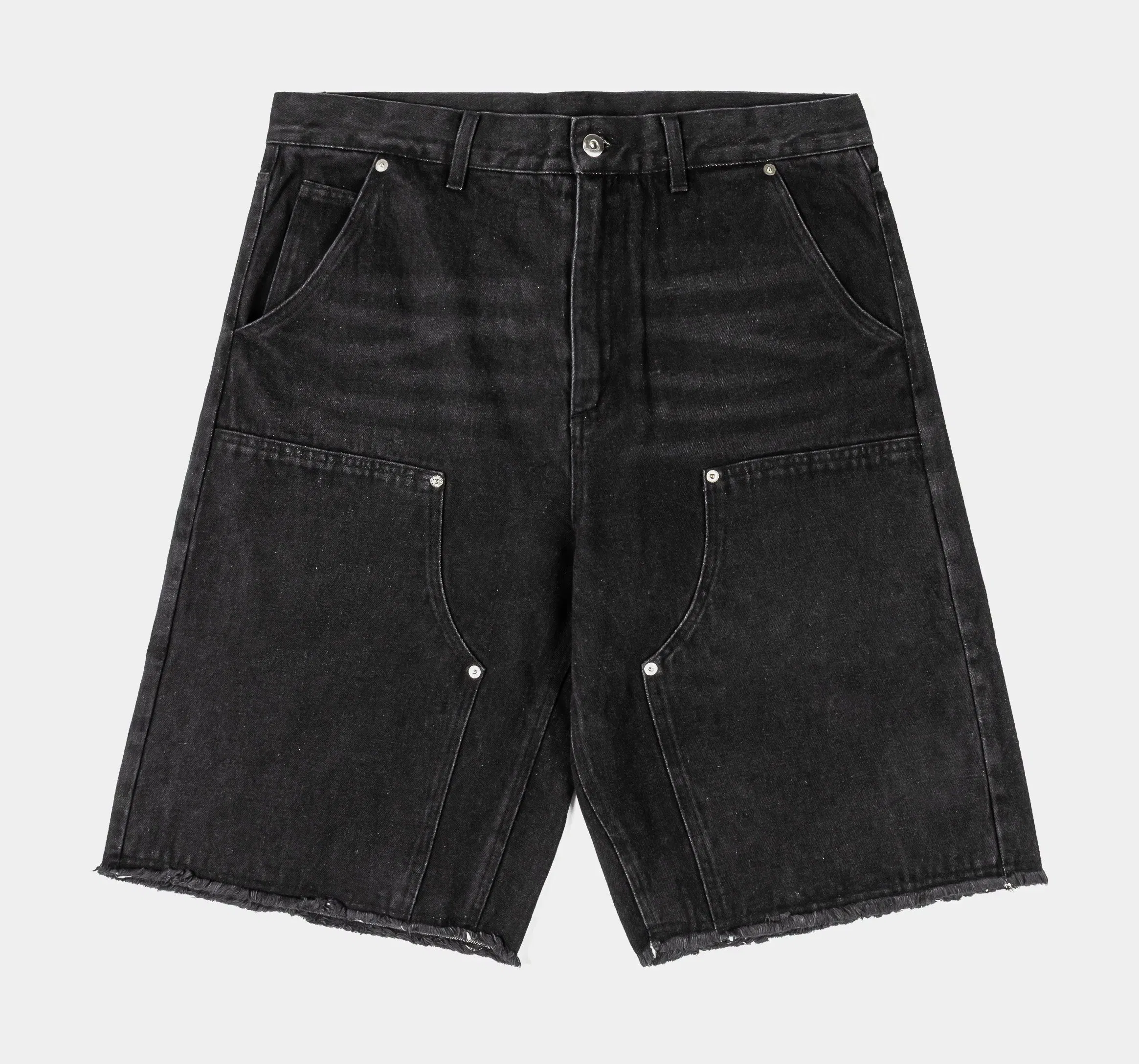 MAISON ARTICLE Double Knee Washed Mens Shorts (Black)
