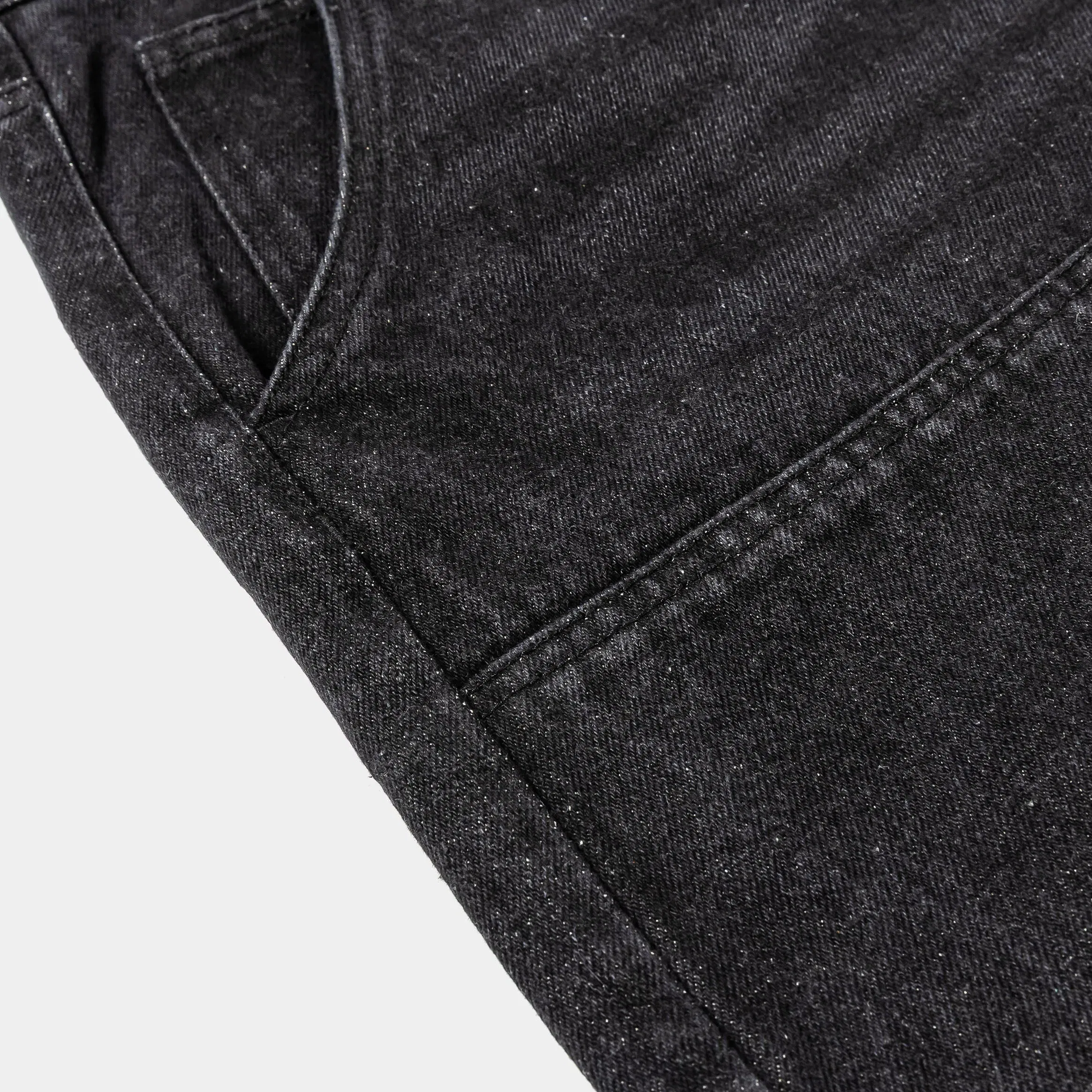 MAISON ARTICLE Double Knee Washed Mens Shorts (Black)