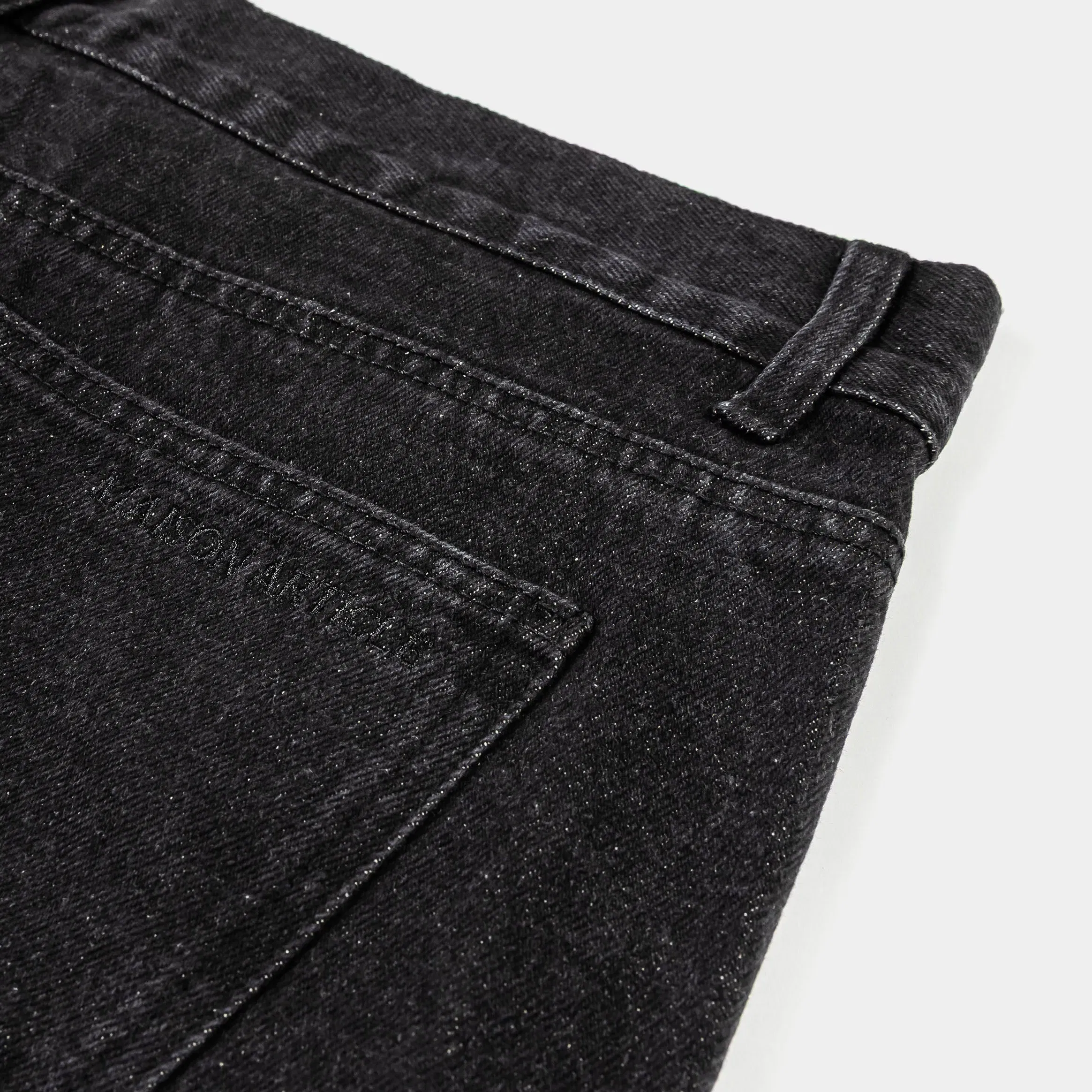 MAISON ARTICLE Double Knee Washed Mens Shorts (Black)