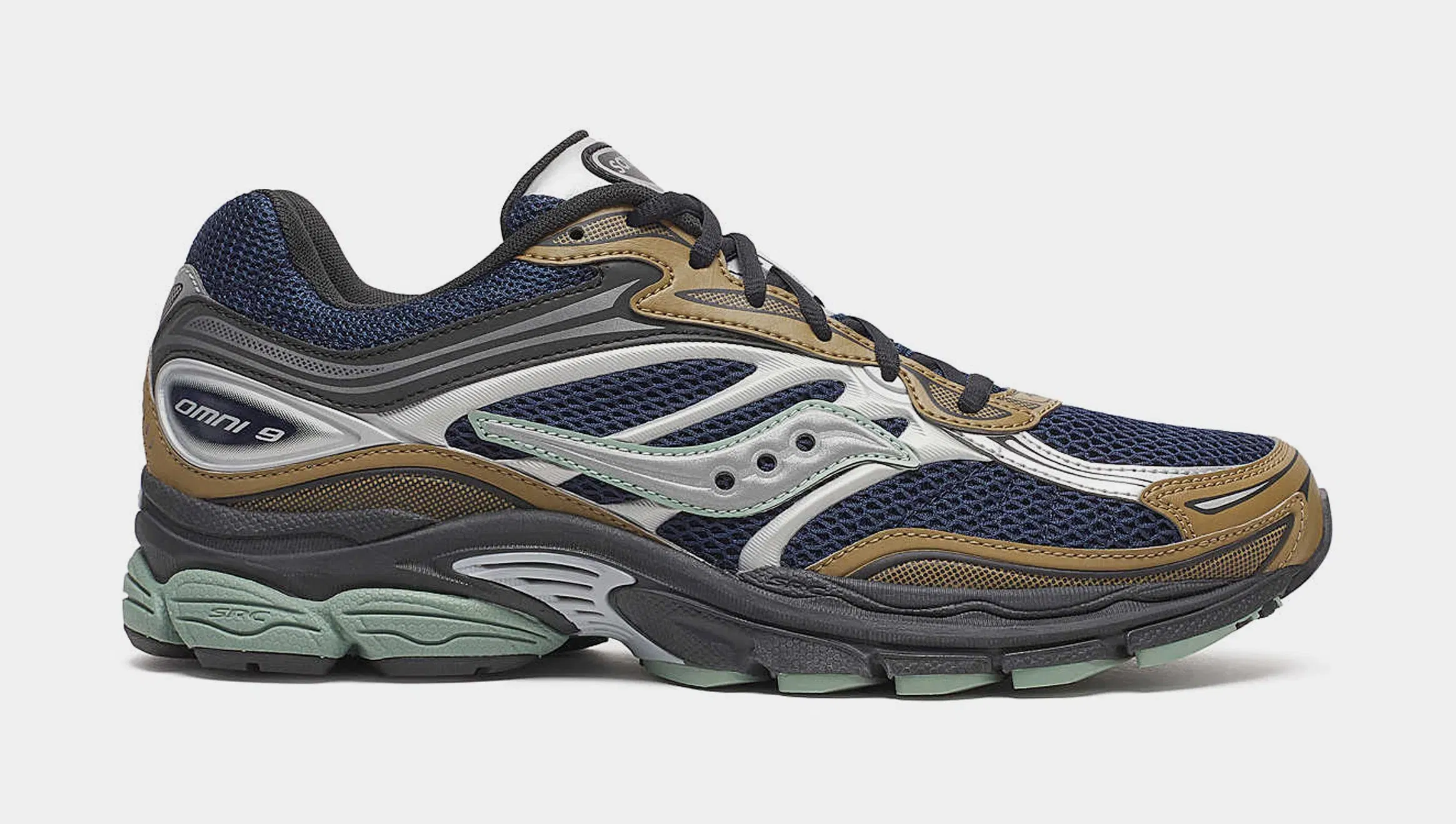 Saucony Progrid Omni 9 TMY Mens Running Shoes (Brown/Navy)