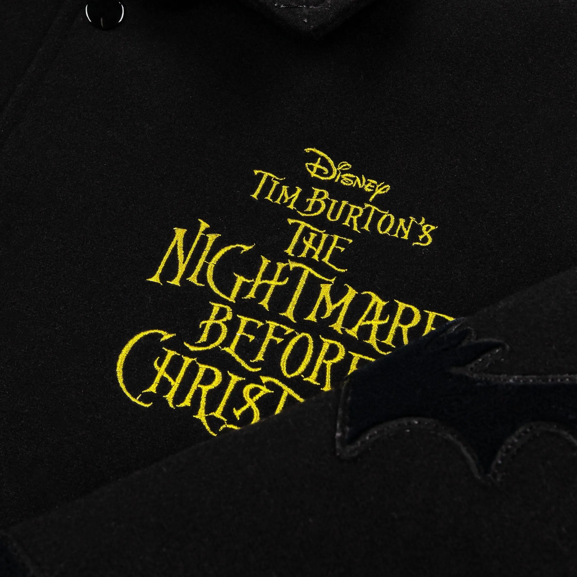 NIGHTMARE BEFORE XMAS X SP The Nightmare Before Christmas By Shoe Palace Cover Varsity Mens Jacket (Black/Yellow)